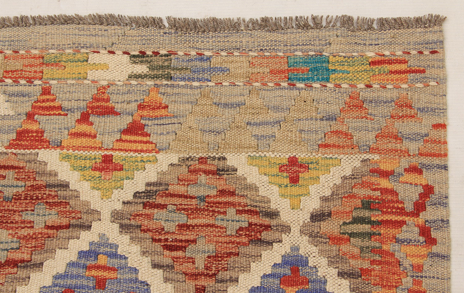 2' 6" x 4' Multy Handmade Veggie Dye Kilim Rug Rectangular
