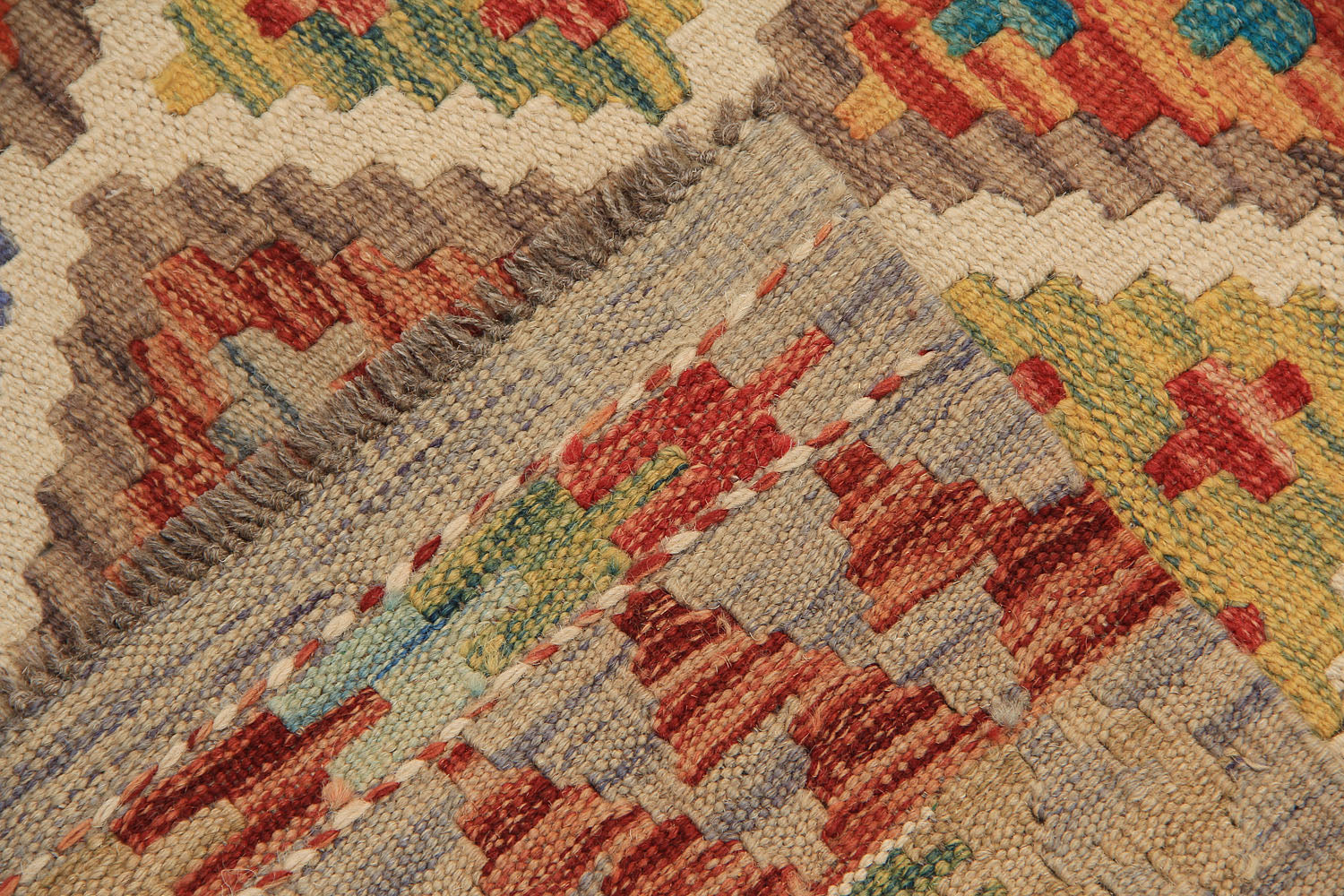 2' 6" x 4' Multy Handmade Veggie Dye Kilim Rug Rectangular