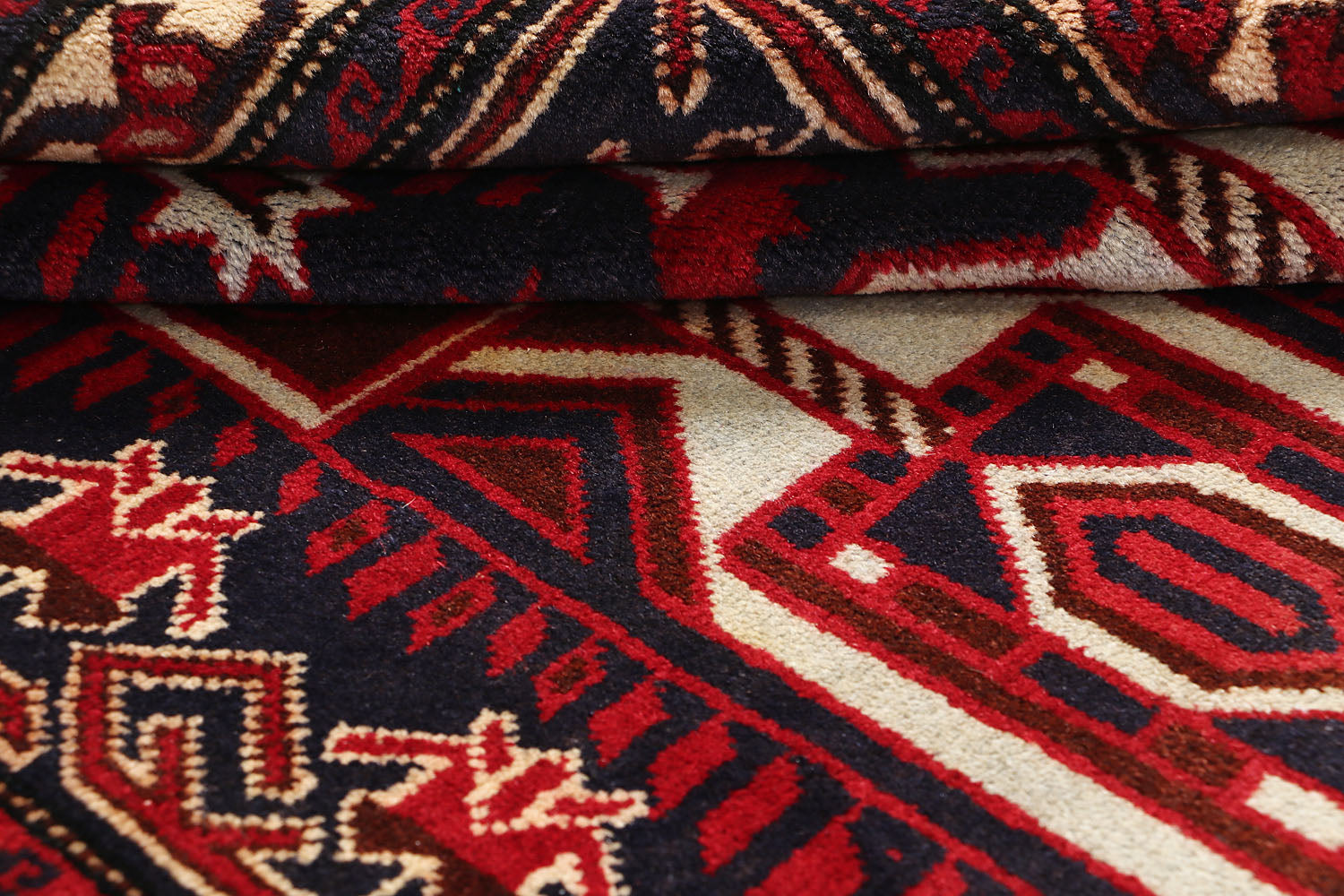 3' x 5' Blue Handmade Adraskan Baluchi Afghan Rug Rectangular