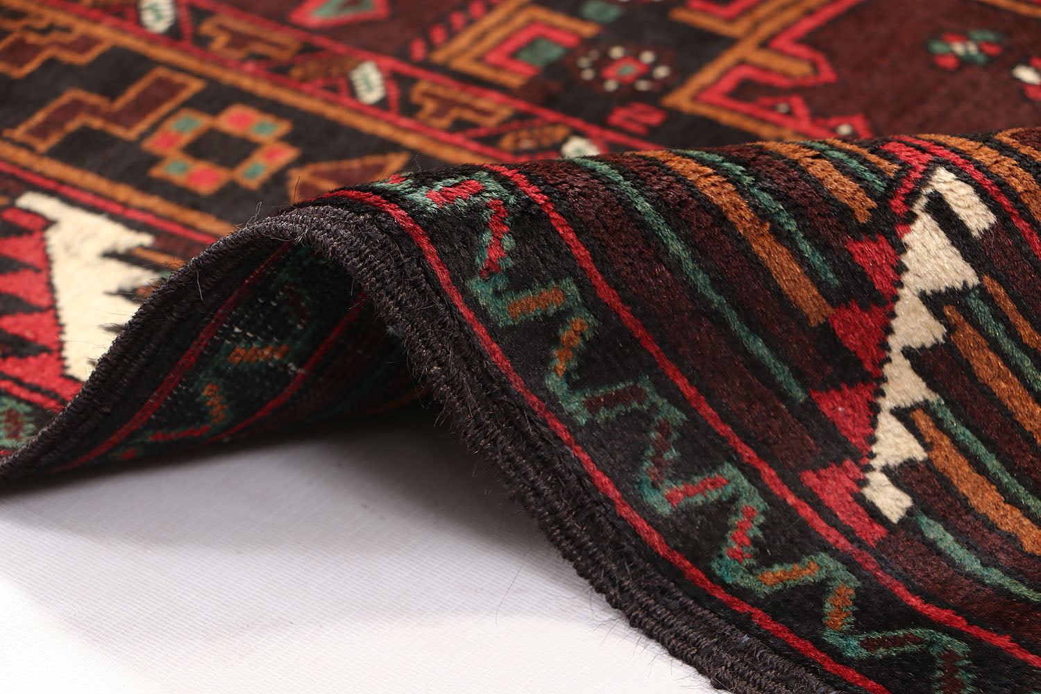Brown Handmade Adraskan Baluchi Afghan Rug Runner
