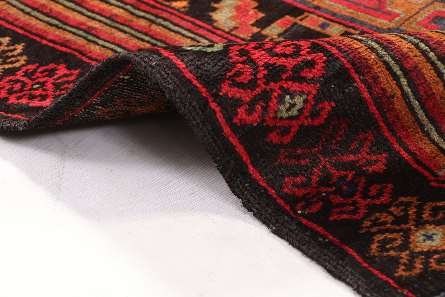 3' x 5' Black Handmade Adraskan Baluchi Afghan Rug Rectangular