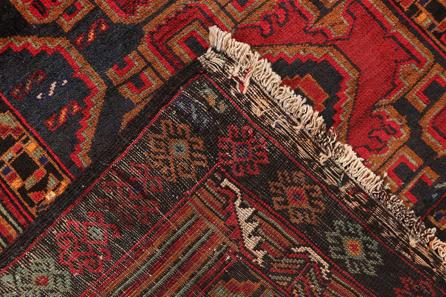 3' x 5' Black Handmade Adraskan Baluchi Afghan Rug Rectangular