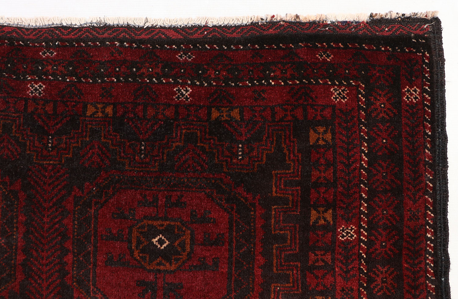4' x 6' Black Handmade Adraskan Baluchi Afghan Rug Rectangular