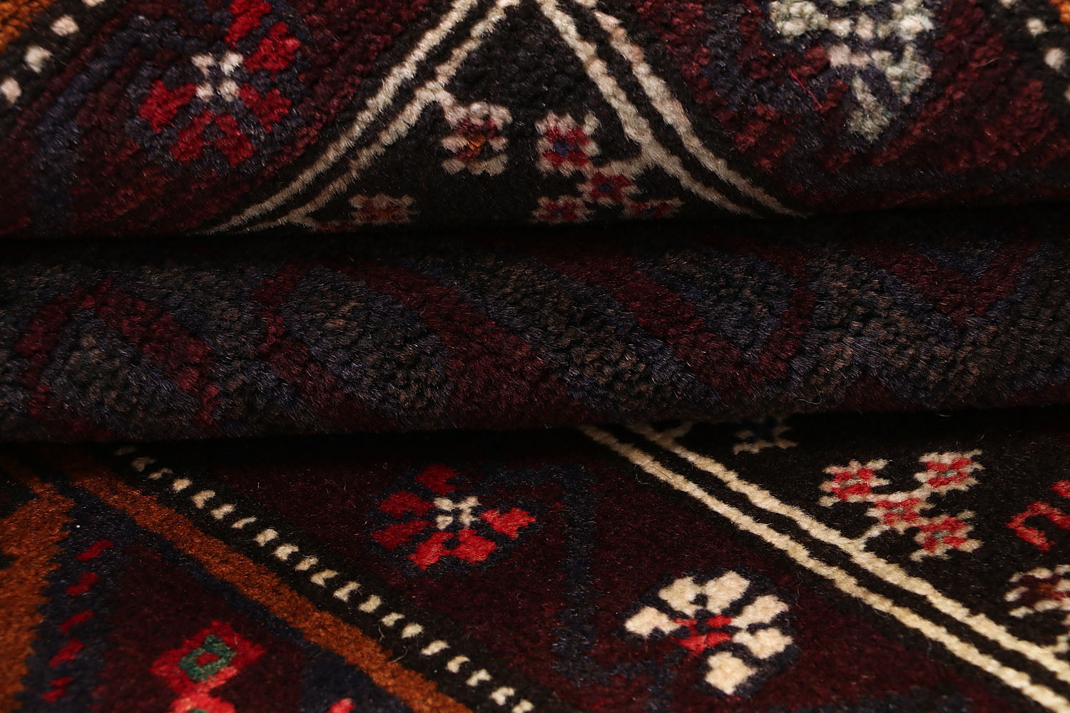 4' x 6' Black Handmade Adraskan Baluchi Afghan Rug Rectangular