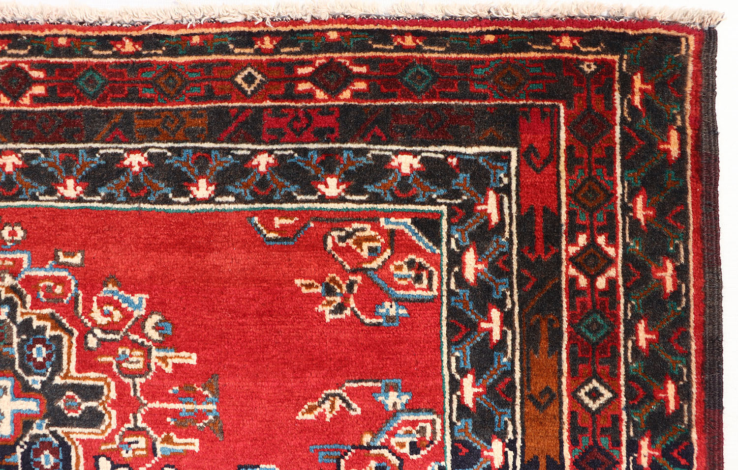 4' 6" x 6' 6 Red Handmade Adraskan Baluchi Afghan Rug Rectangular