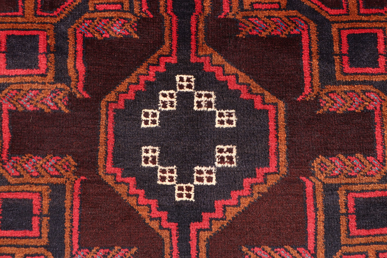 3' 3" X 6' Brown Handmade Adraskan Baluchi Afghan Rug Rectangular