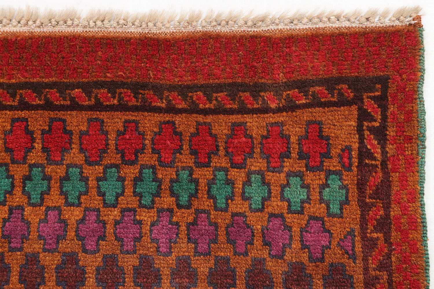 3' X 5' Gold Handmade Kohistani Baluchi Afghan Rug Rectangular