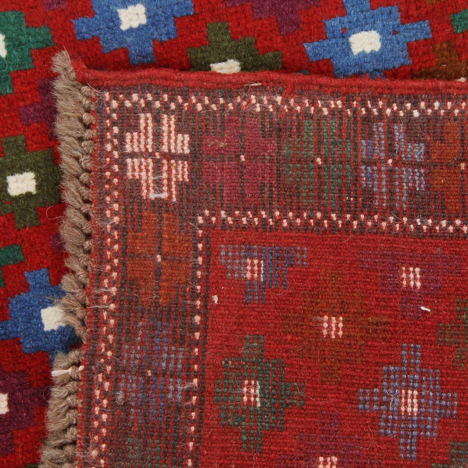 3' X 5' Red Handmade Kohistani Baluchi Afghan Rug Rectangular