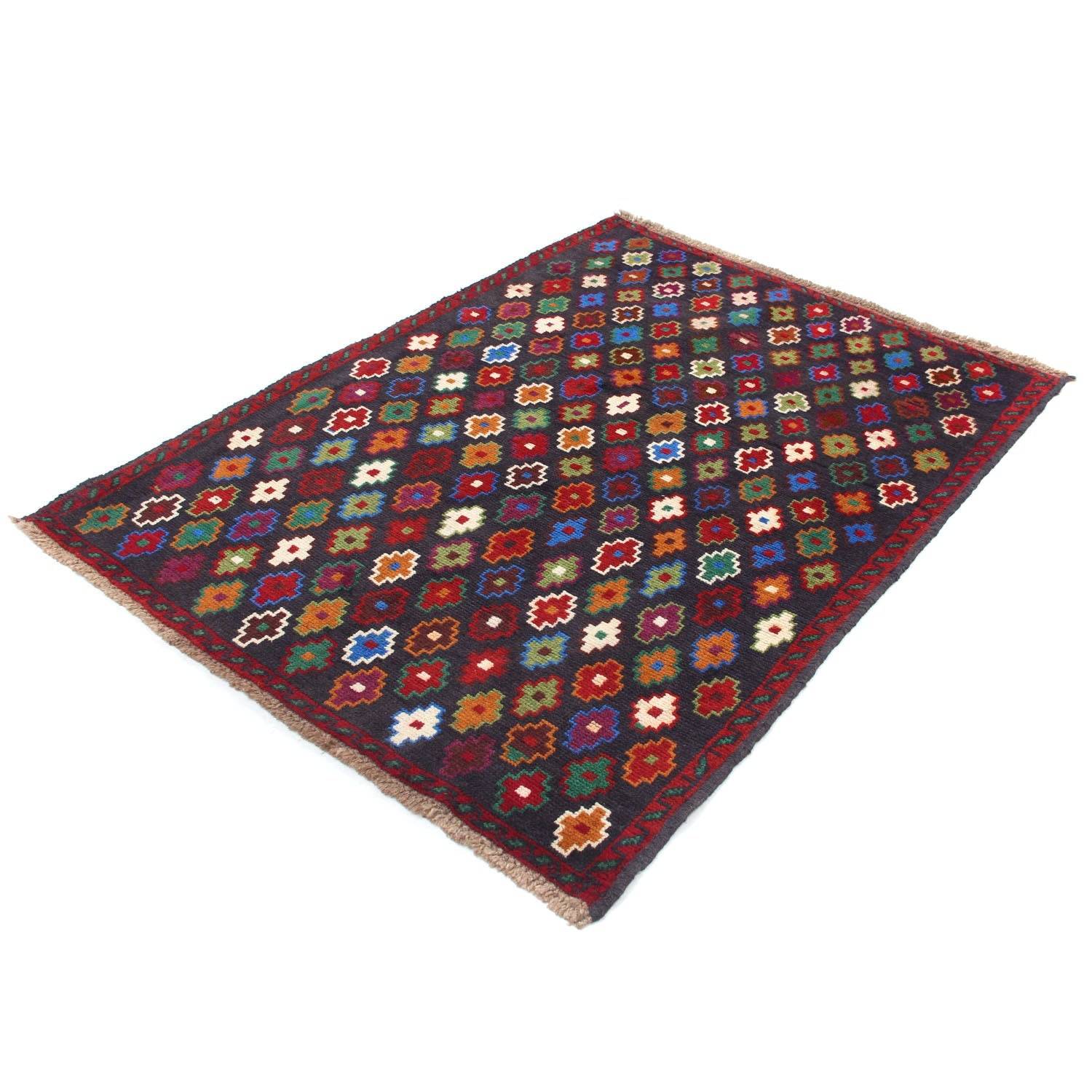 3' X 5' Blue Handmade Kohistani Baluchi Afghan Rug Rectangular
