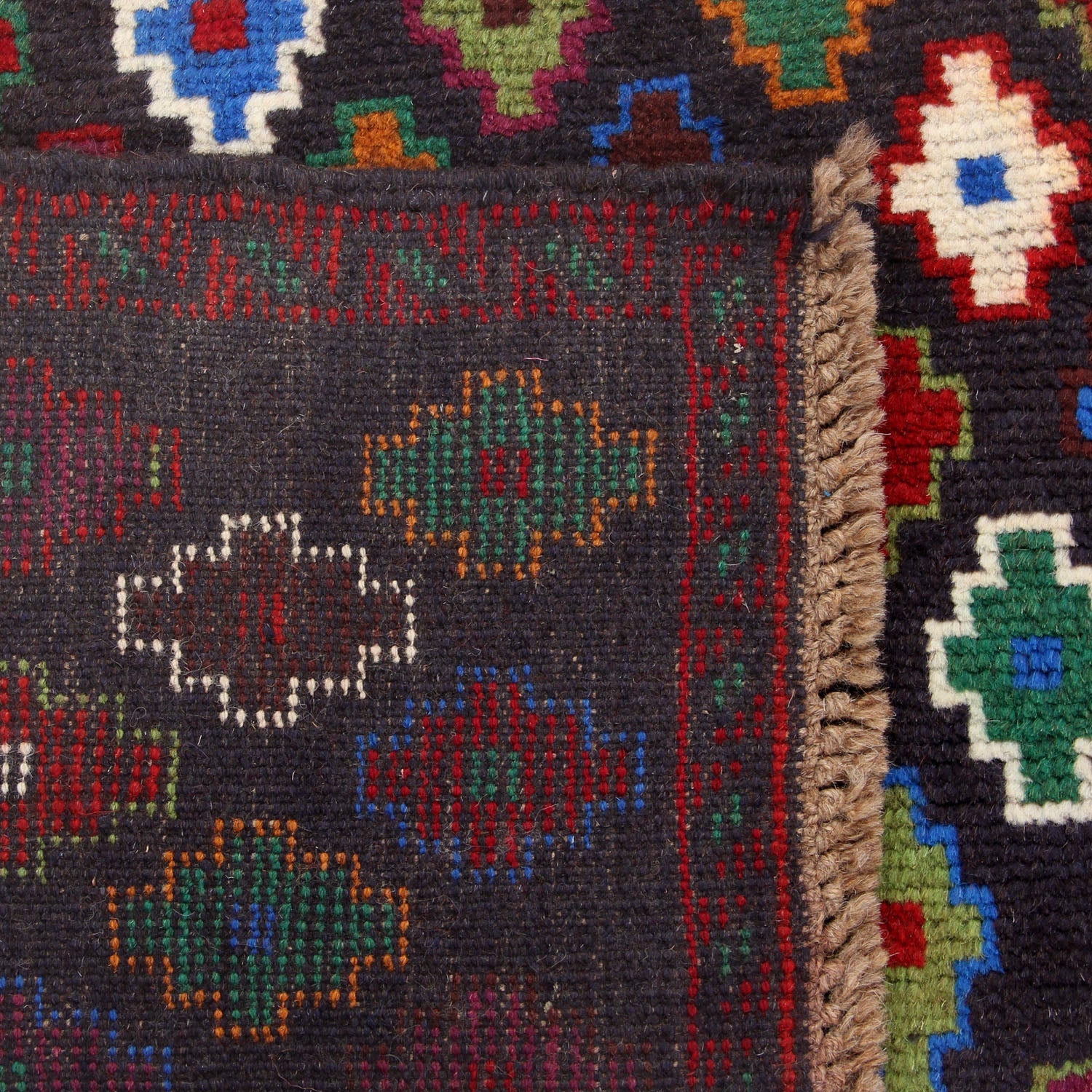 3' X 5' Blue Handmade Kohistani Baluchi Afghan Rug Rectangular