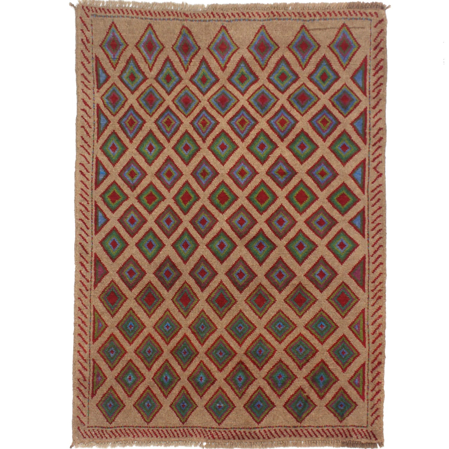 3' x 5' L.brown Handmade Kohistani Baluchi Afghan Rug Rectangular