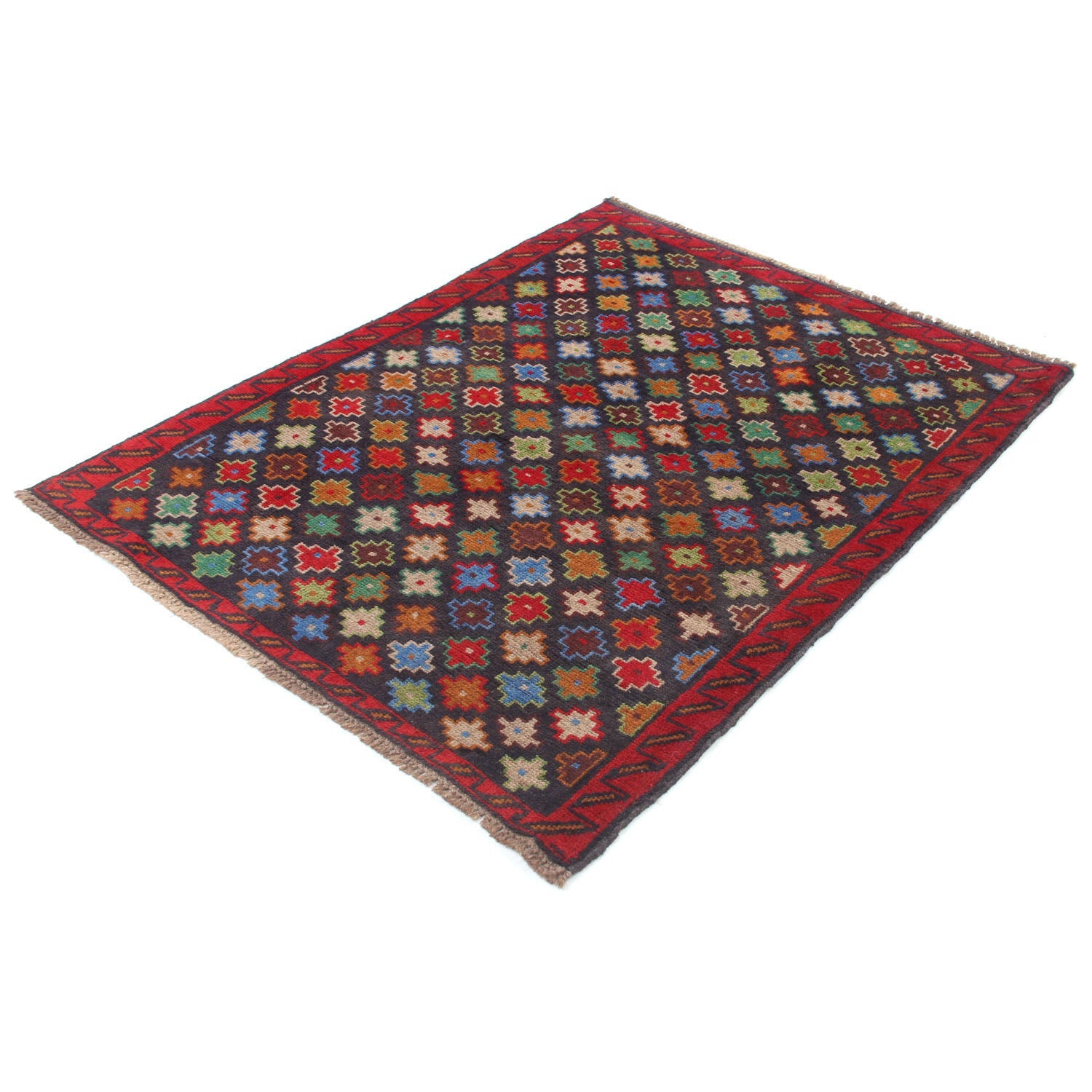 3' x 5' Blue Handmade Kohistani Baluchi Afghan Rug Rectangular
