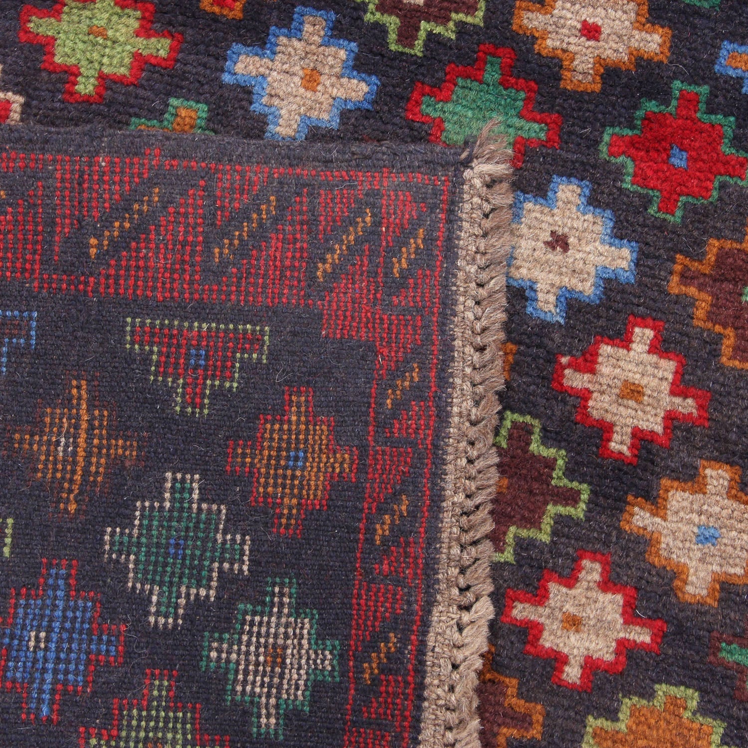 3' x 5' Blue Handmade Kohistani Baluchi Afghan Rug Rectangular