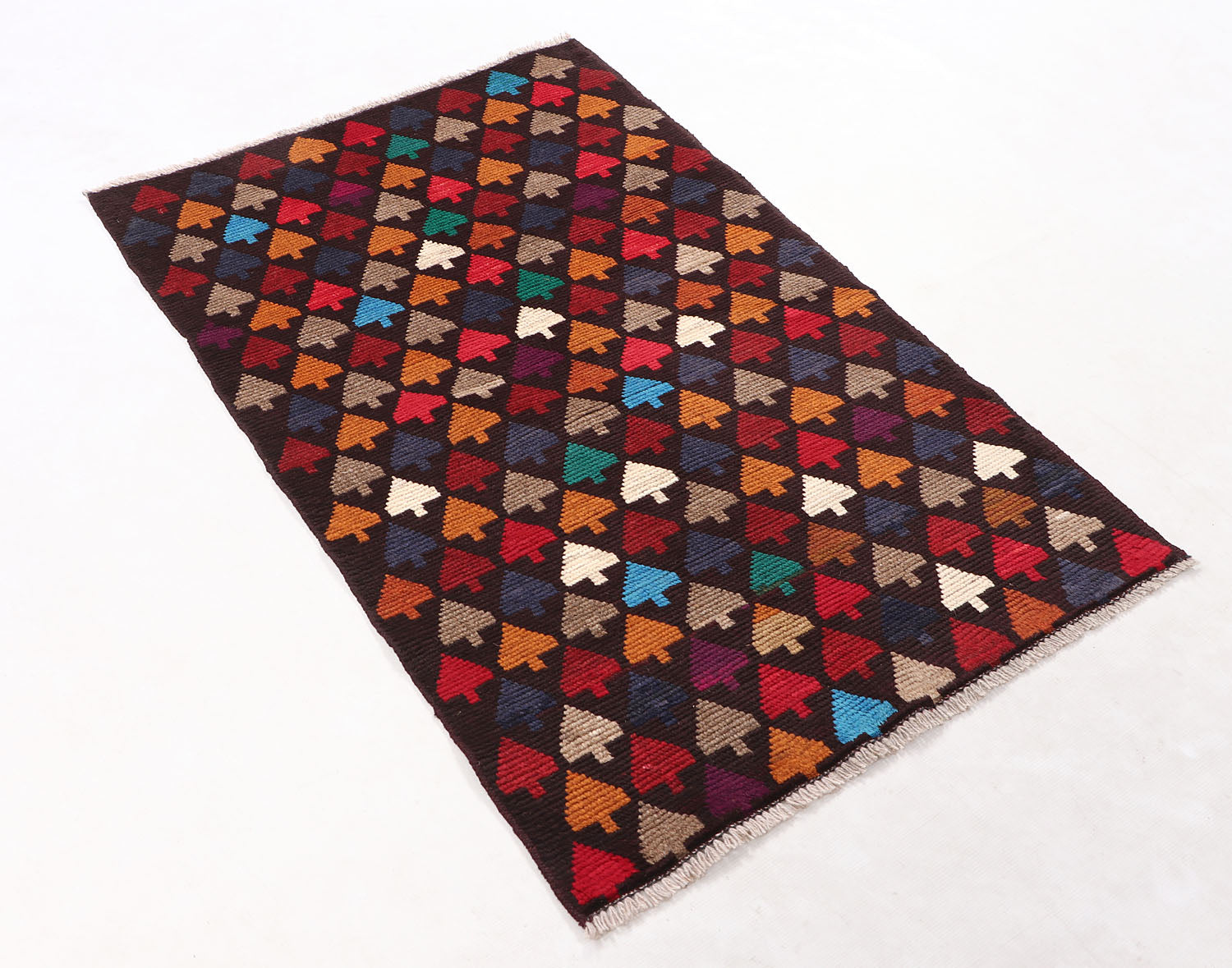 3' x 5' Brown Handmade Kohistani Baluchi Afghan Rug Rectangular