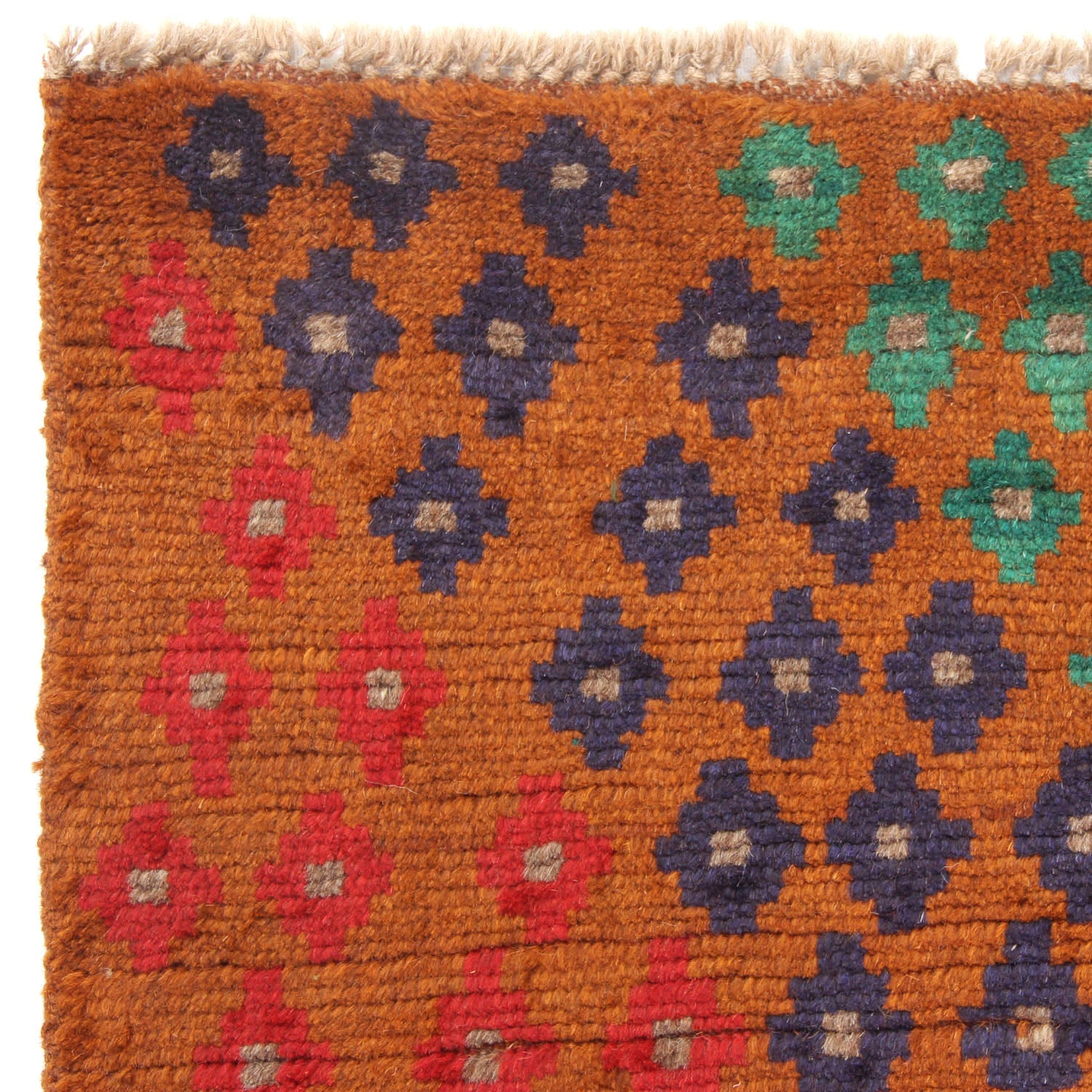 3' X 5' Gold Handmade Kohistani Baluchi Afghan Rug Rectangular