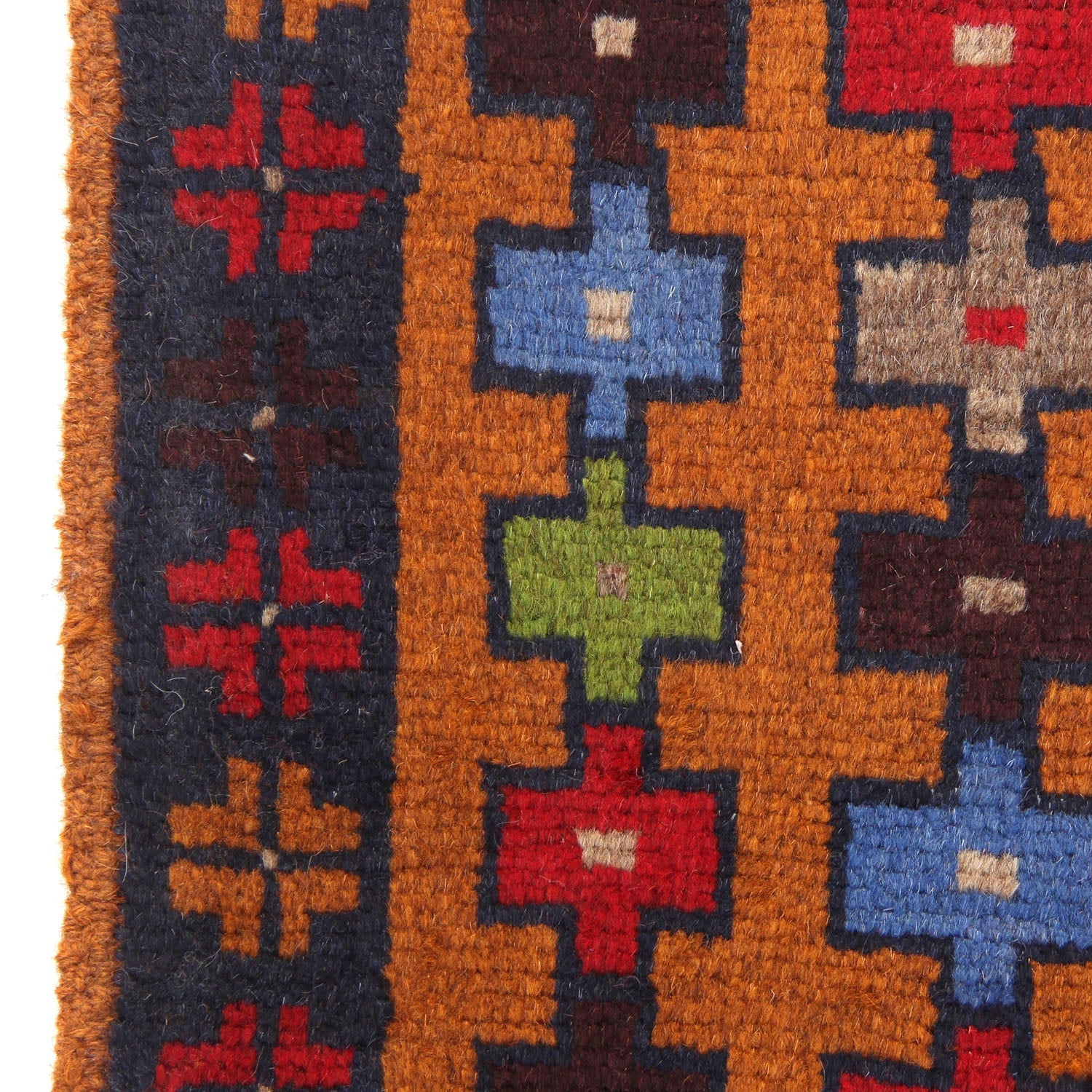 3' x 5' Gold Handmade Kohistani Baluchi Afghan Rug Rectangular