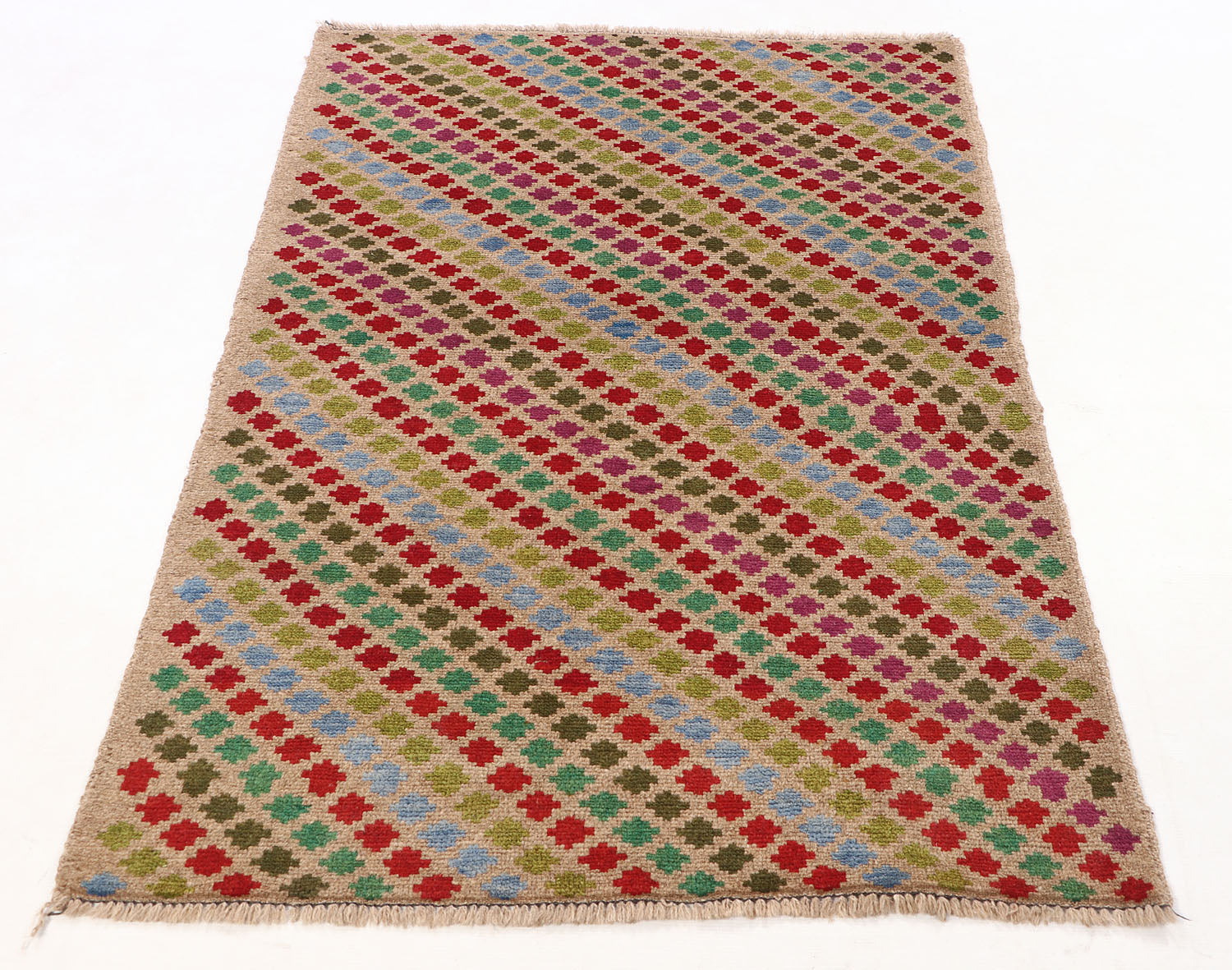 3' X 5' L.brown Handmade Kohistani Baluchi Afghan Rug Rectangular