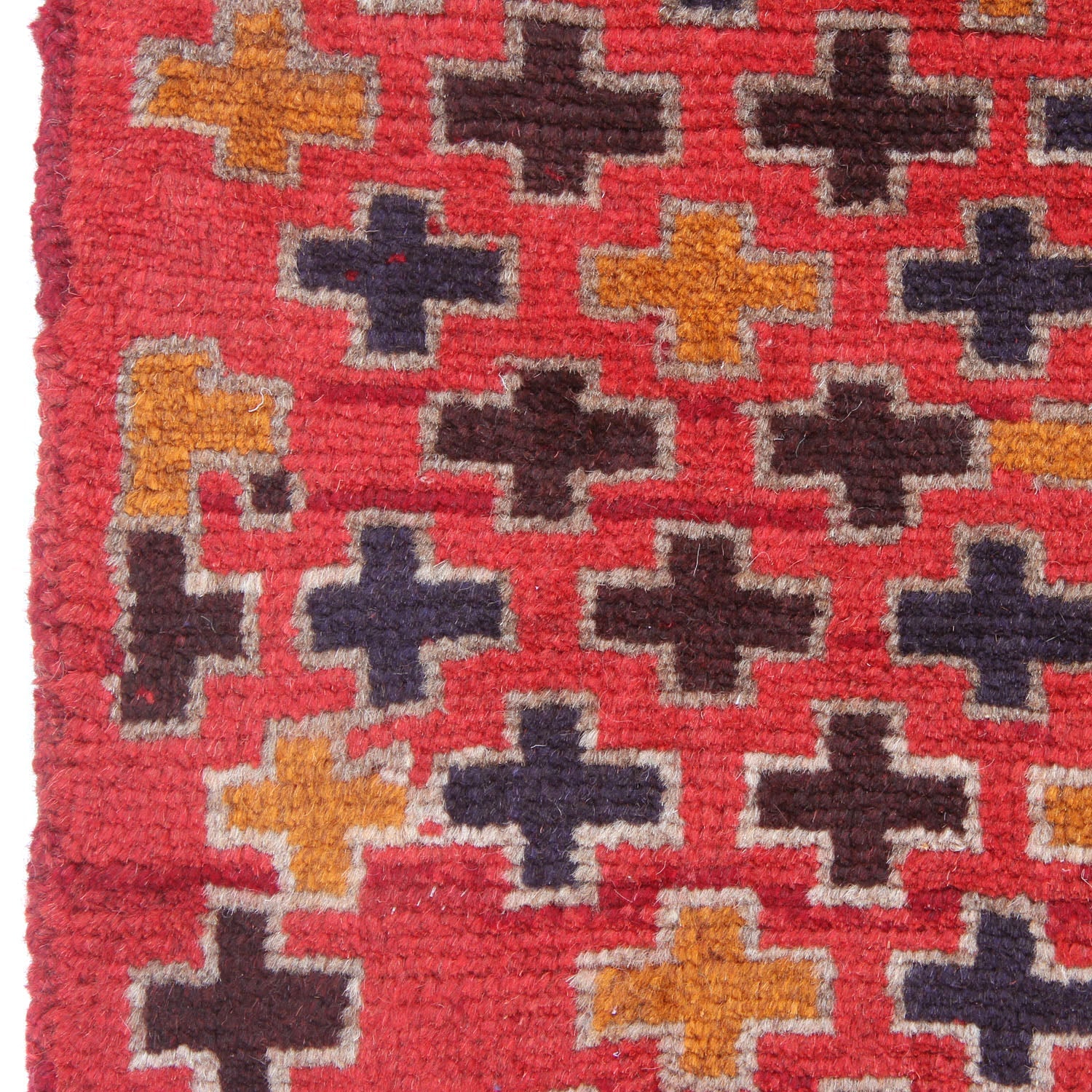3' X 5' Red Handmade Kohistani Baluchi Afghan Rug Rectangular