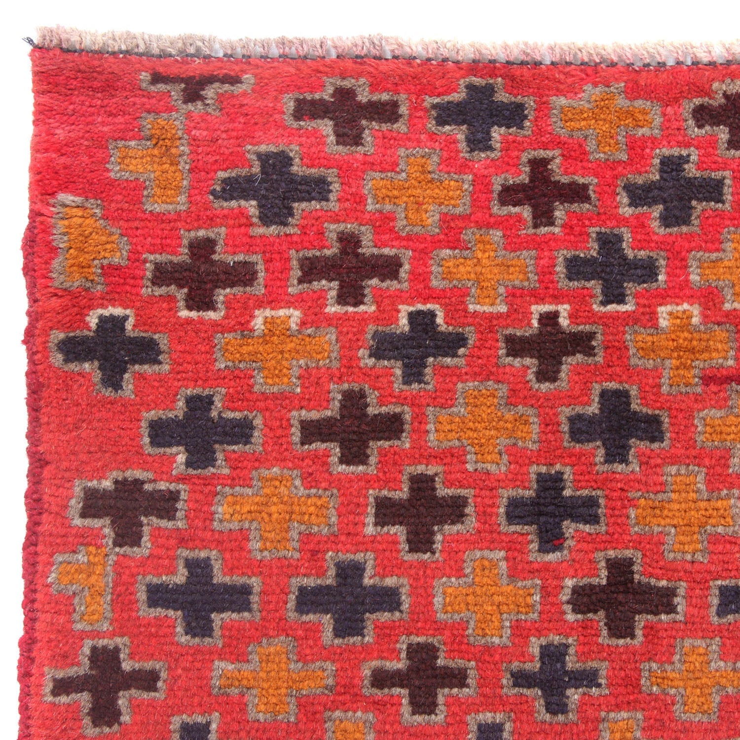 3' X 5' Red Handmade Kohistani Baluchi Afghan Rug Rectangular