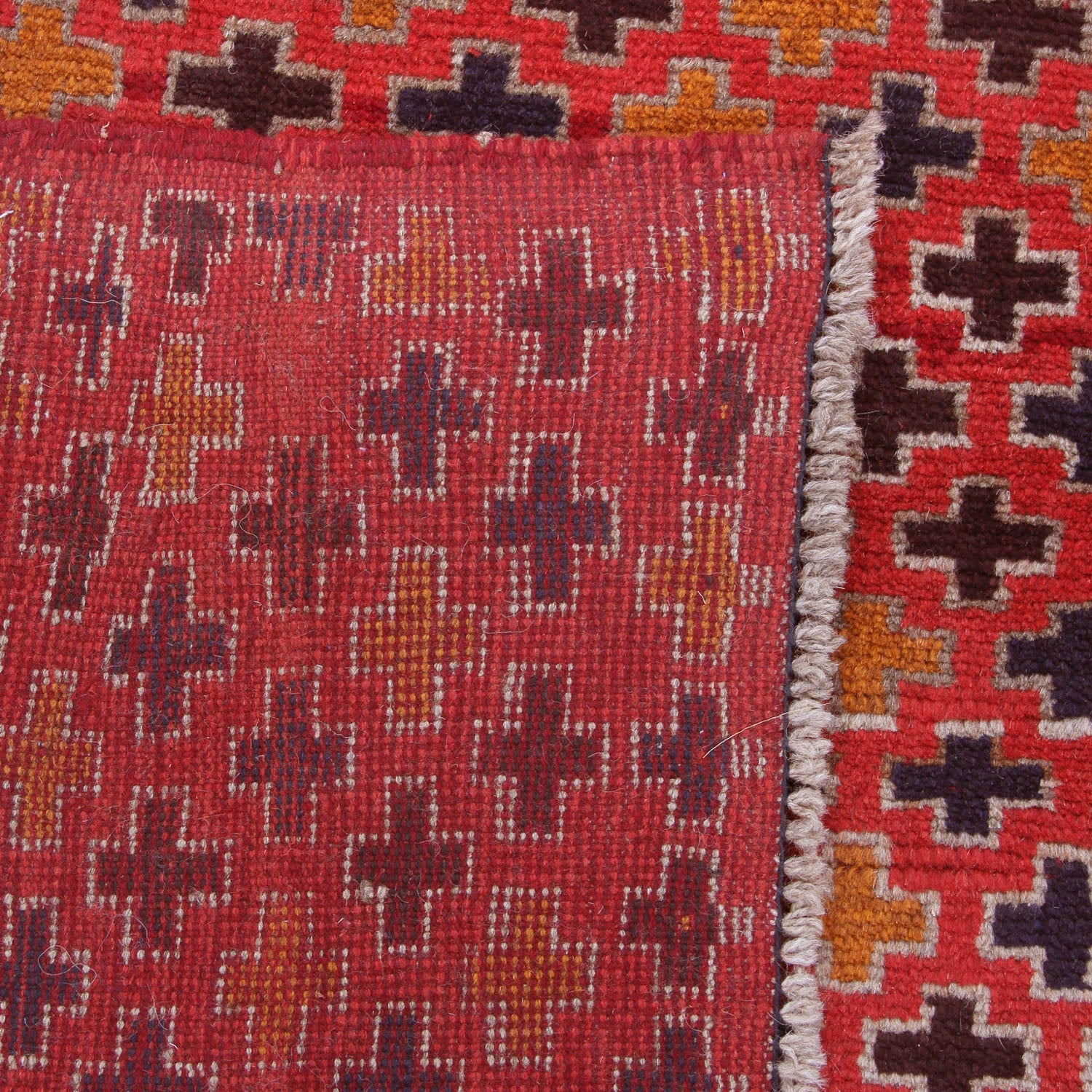 3' X 5' Red Handmade Kohistani Baluchi Afghan Rug Rectangular