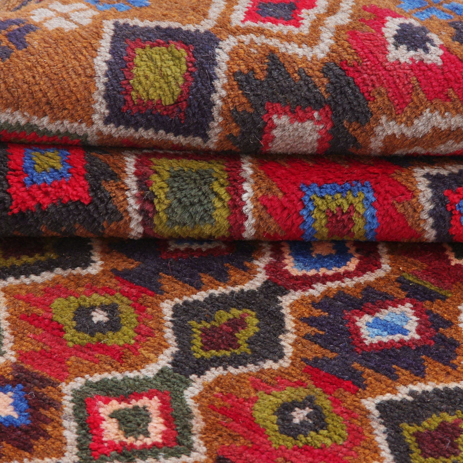 3' X 5' Gold Handmade Kohistani Baluchi Afghan Rug Rectangular