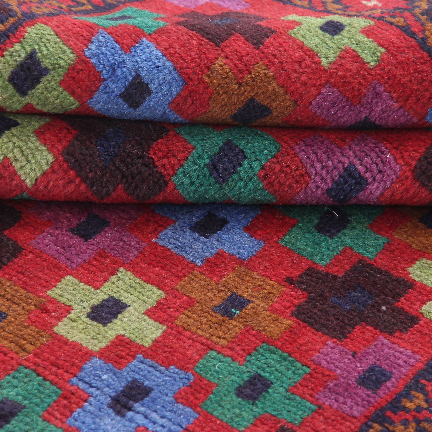 3' x 5' Red Handmade Kohistani Baluchi Afghan Rug Rectangular
