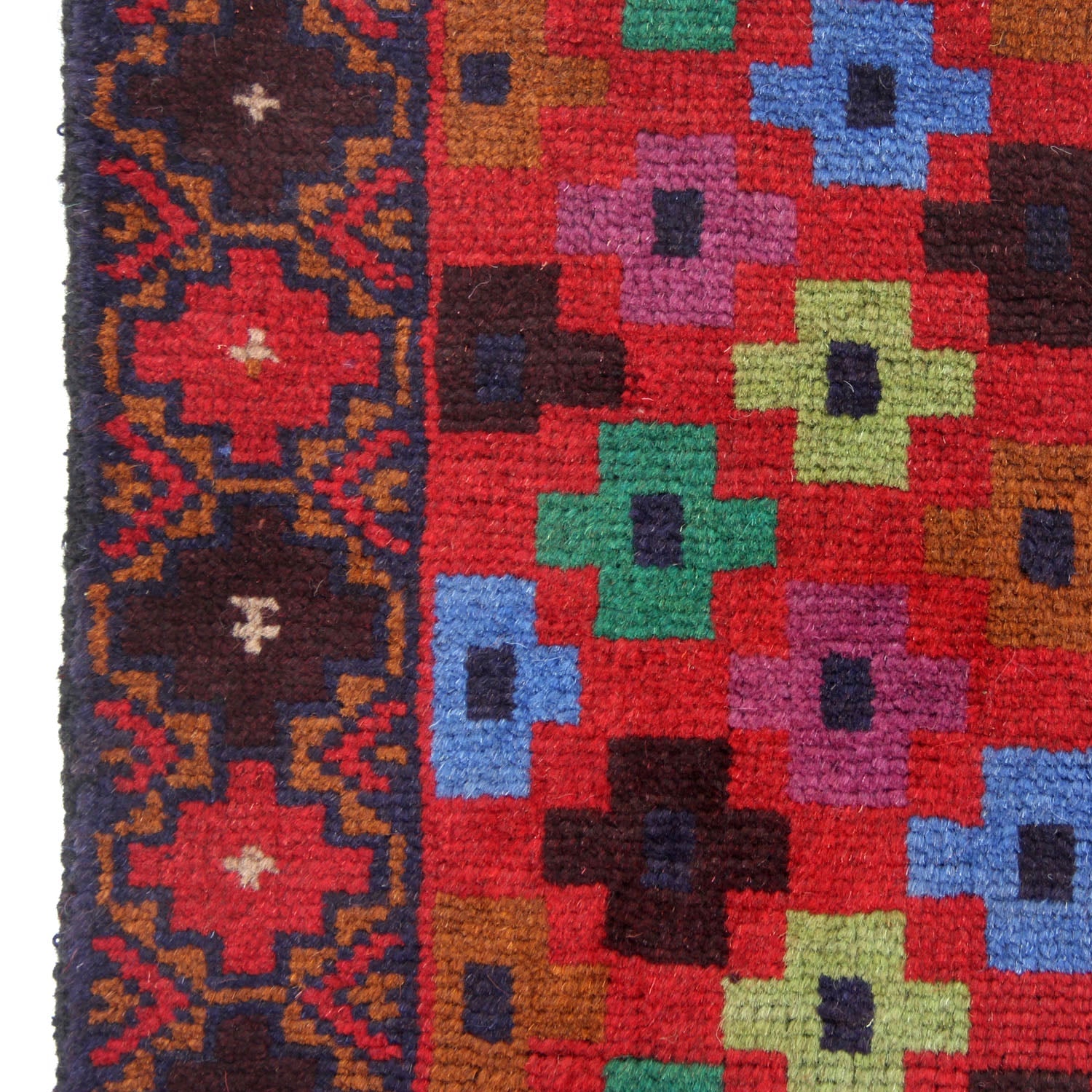 3' x 5' Red Handmade Kohistani Baluchi Afghan Rug Rectangular