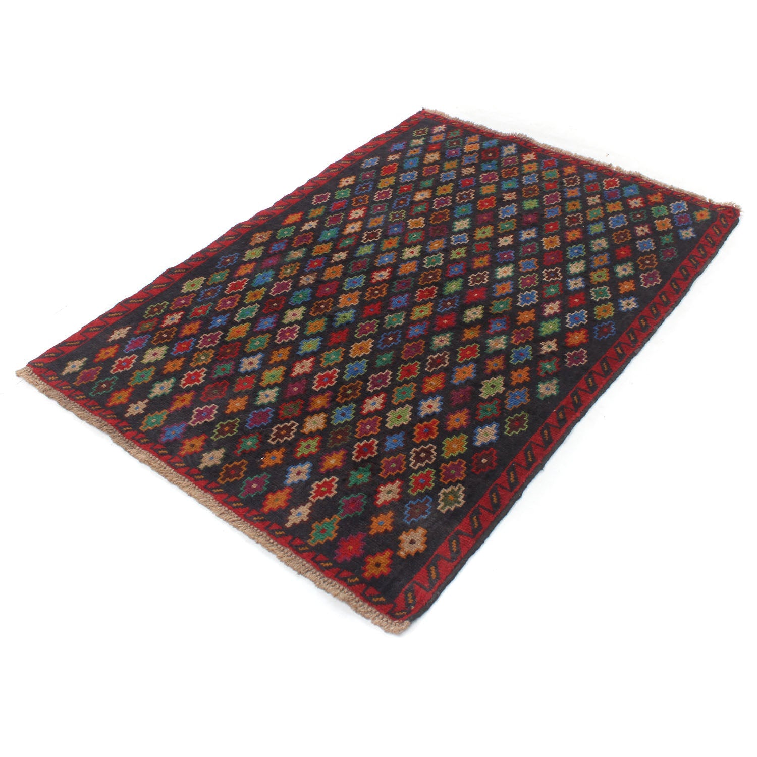 3' X 5' Blue Handmade Kohistani Baluchi Afghan Rug Rectangular