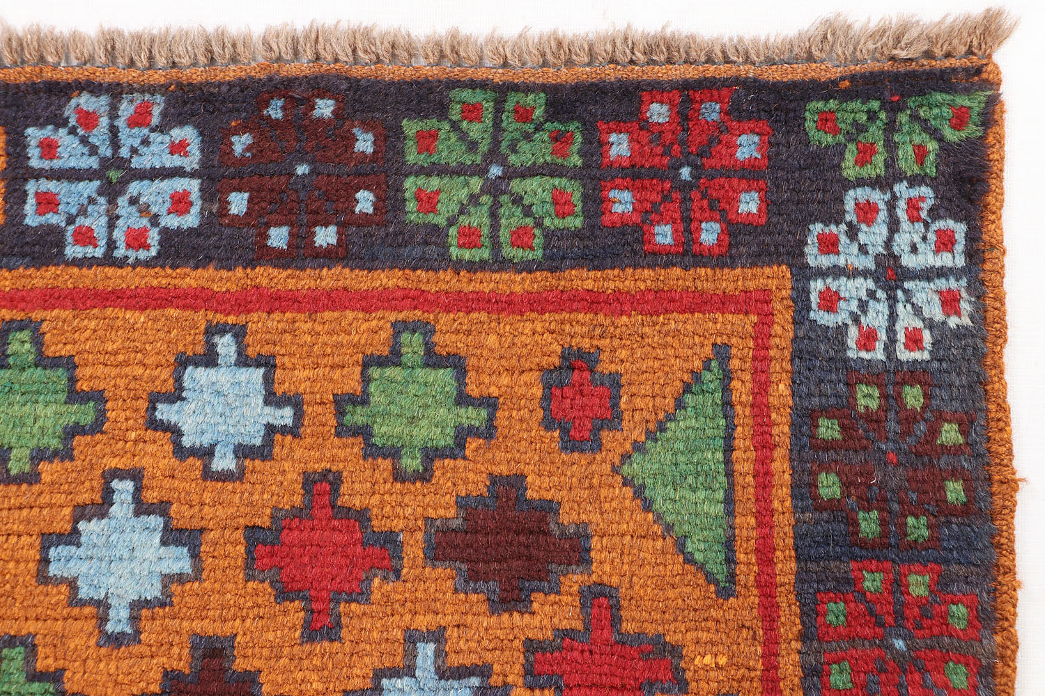3' x 5' Gold Handmade Kohistani Baluchi Afghan Rug Rectangular