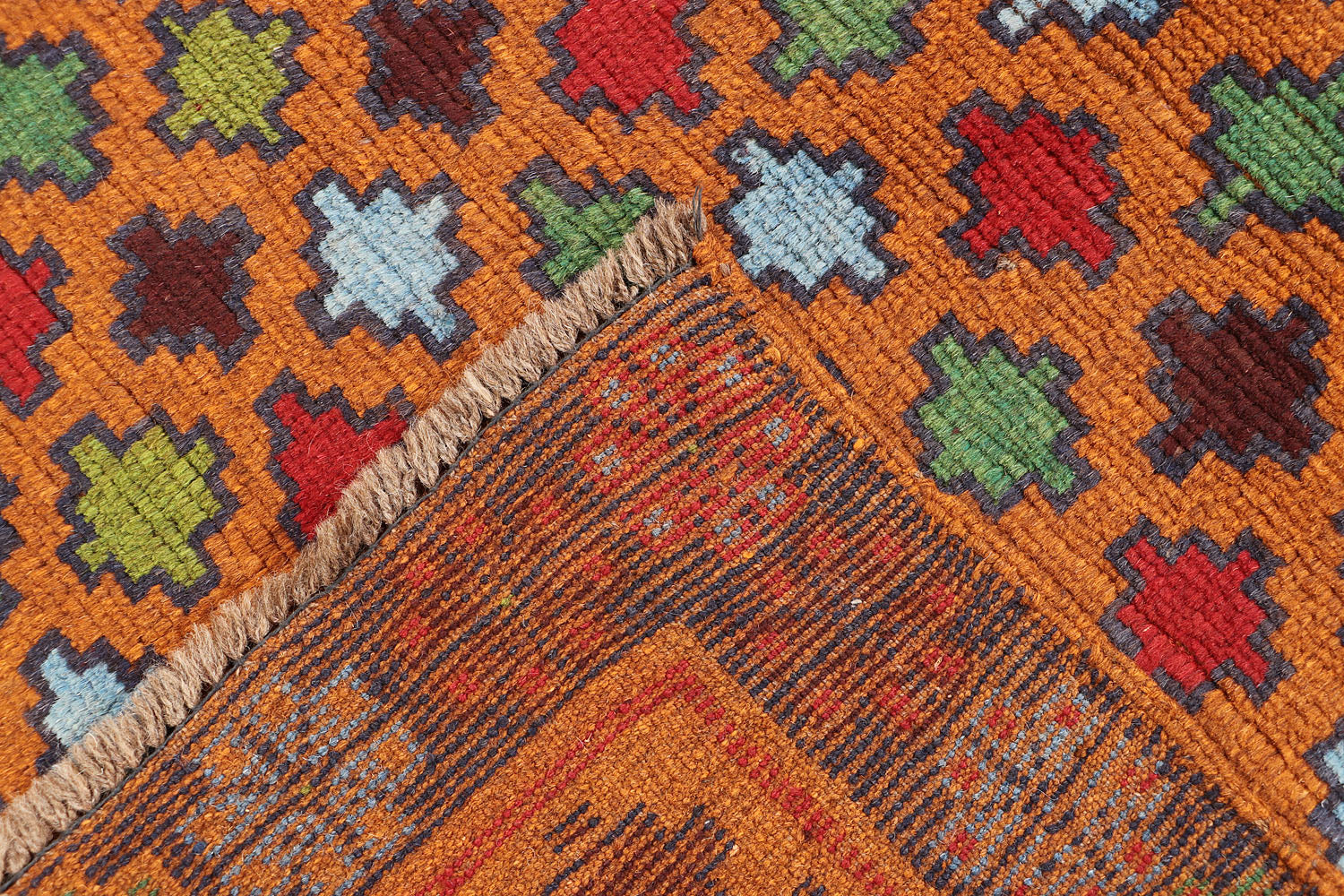 3' x 5' Gold Handmade Kohistani Baluchi Afghan Rug Rectangular