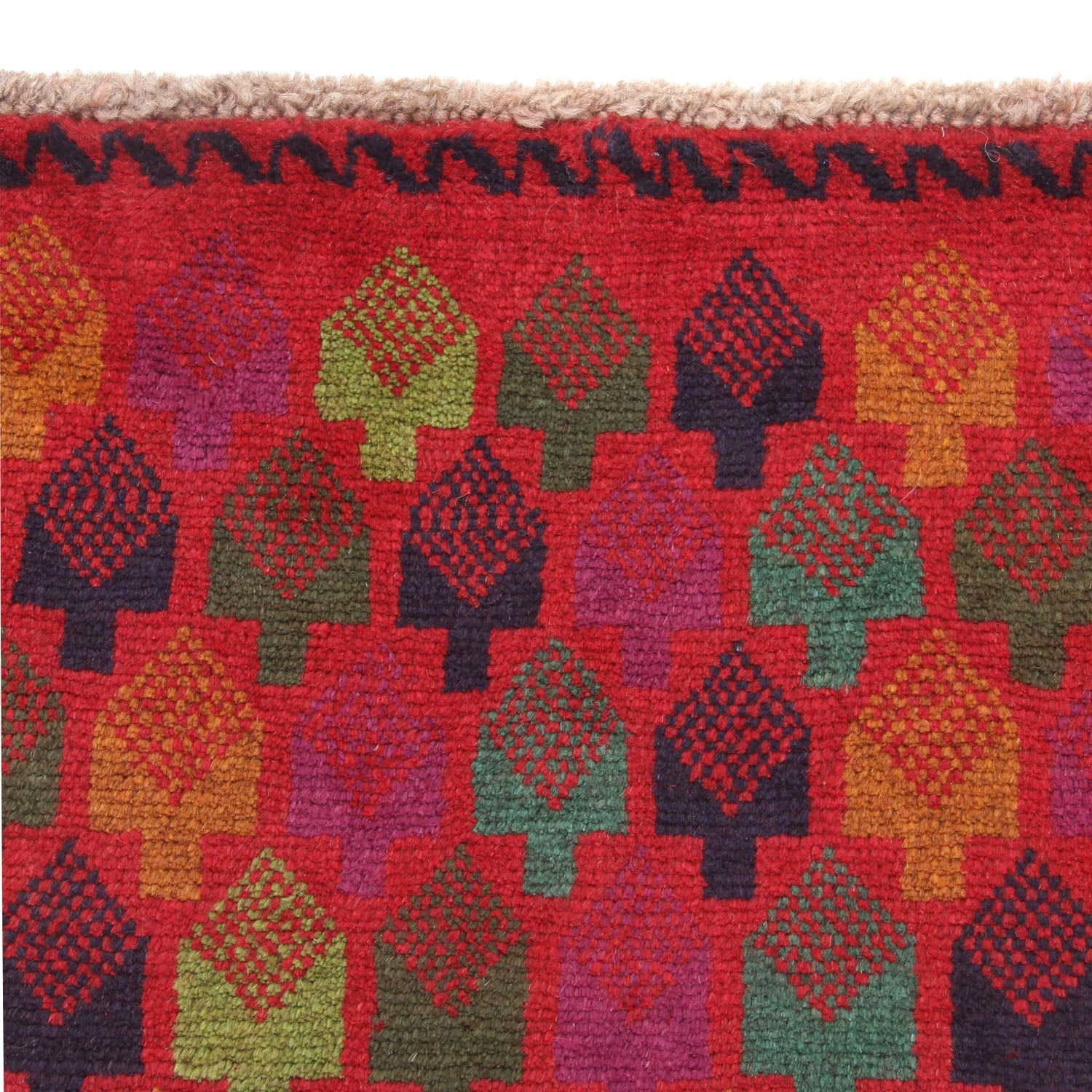 3' X 5' Red Handmade Kohistani Baluchi Afghan Rug Rectangular