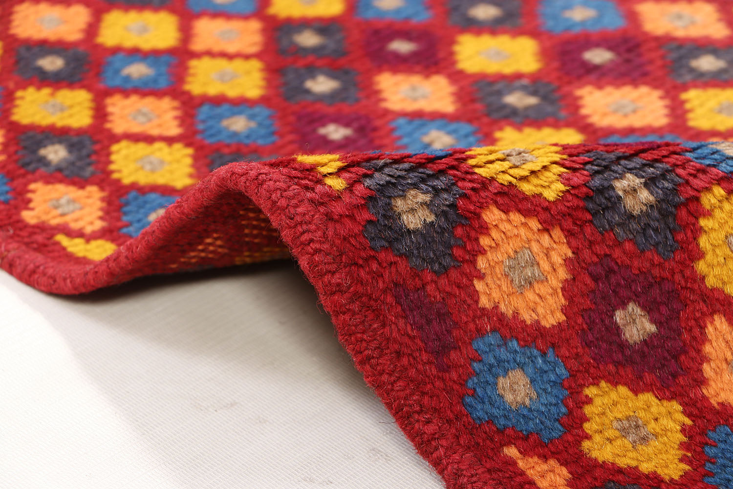 3' X 4' Red Handmade Kohistani Baluchi Afghan Rug Rectangular