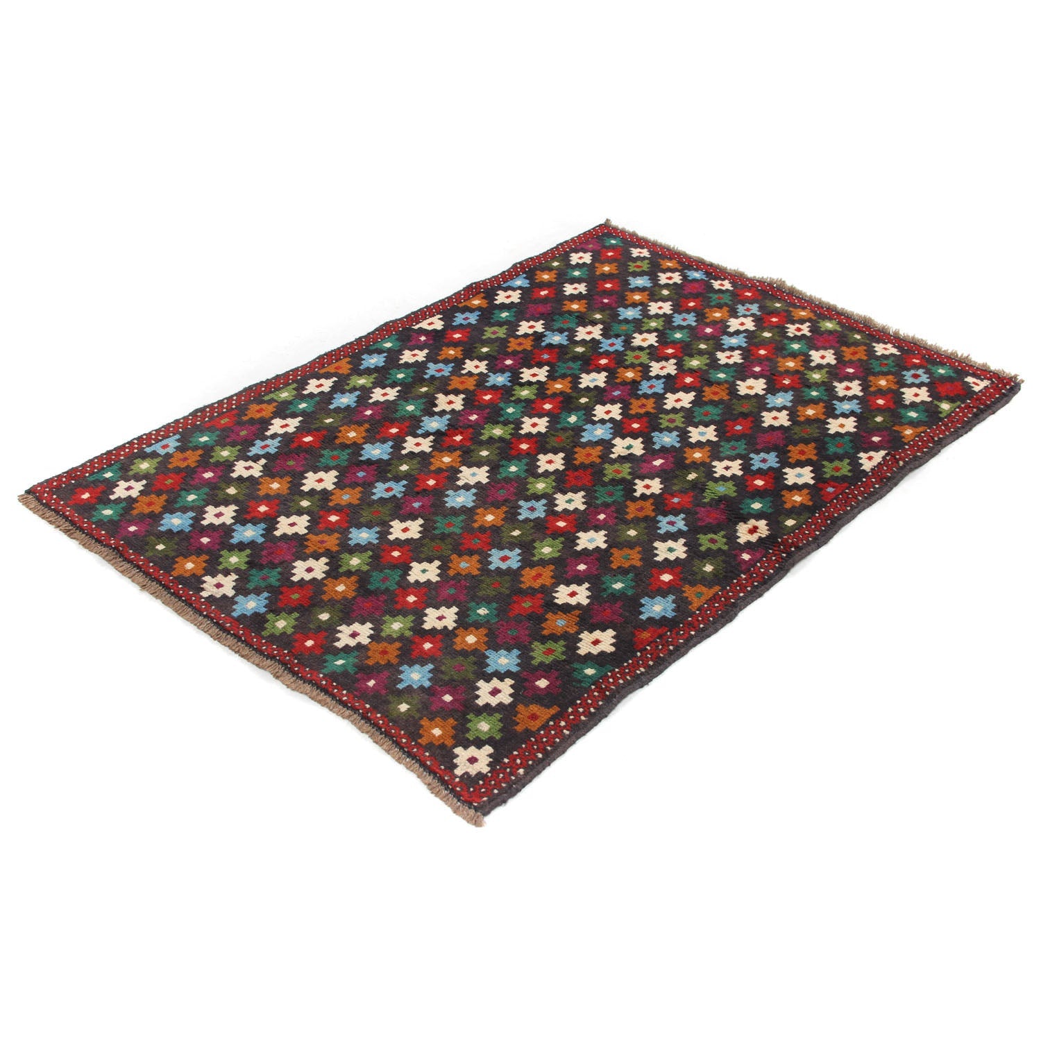 3' X 5' Blue Handmade Kohistani Baluchi Afghan Rug Rectangular