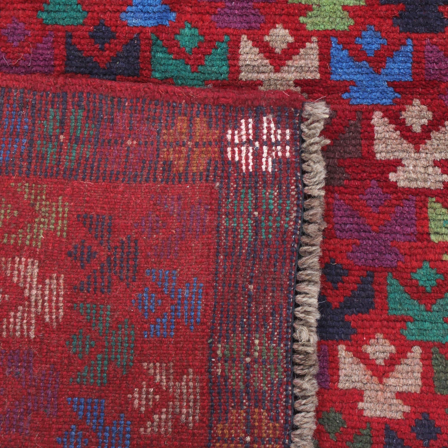 3' X 5' Red Handmade Kohistani Baluchi Afghan Rug Rectangular