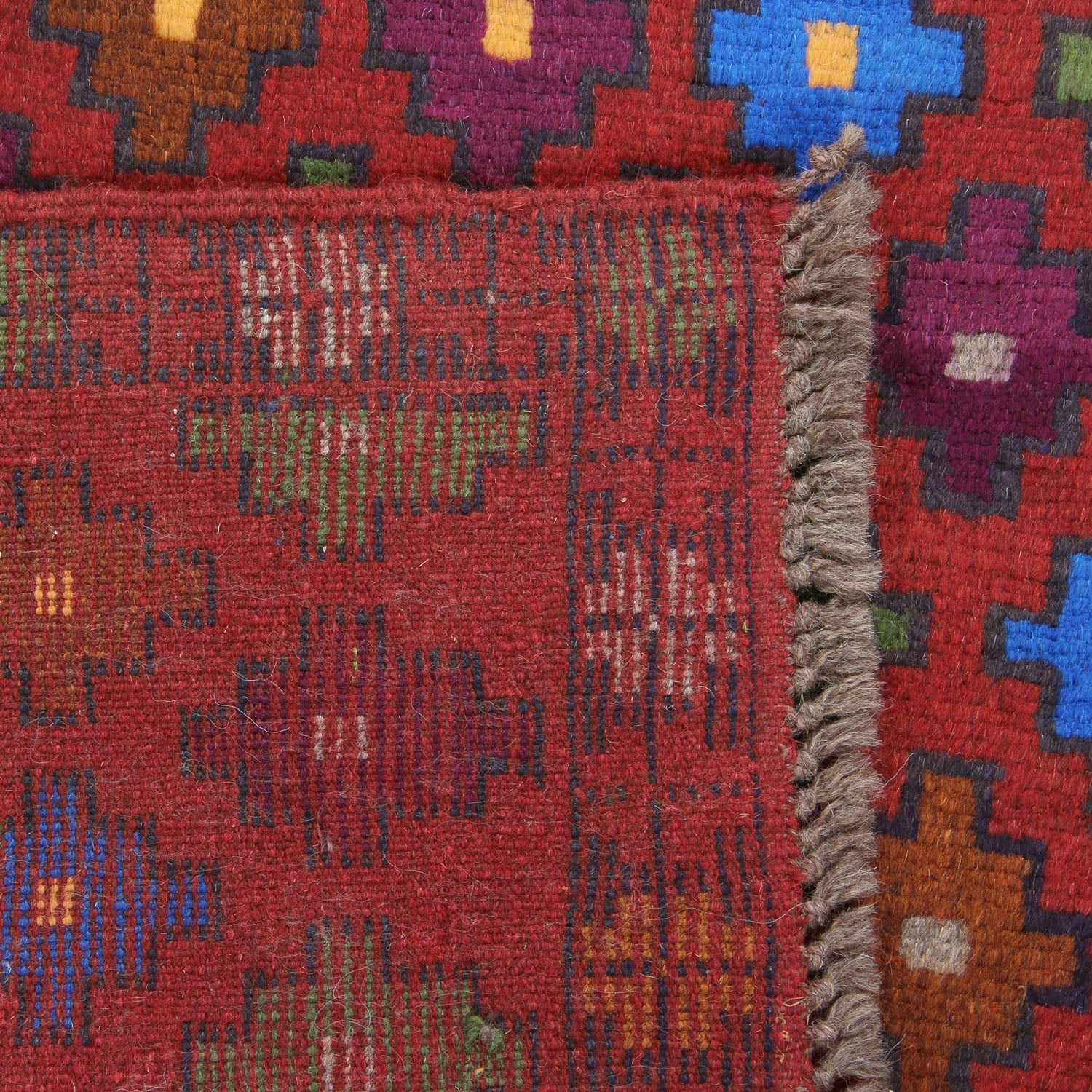 3' X 5' Red Handmade Kohistani Baluchi Afghan Rug Rectangular
