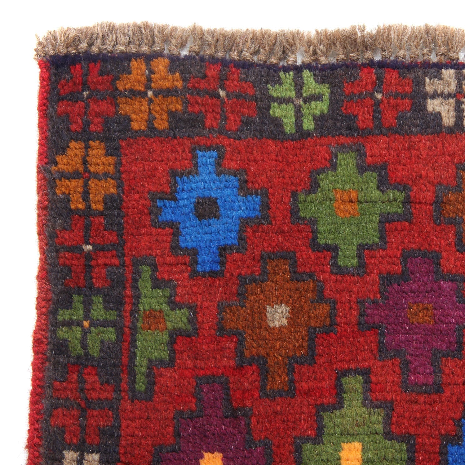 3' X 5' Red Handmade Kohistani Baluchi Afghan Rug Rectangular