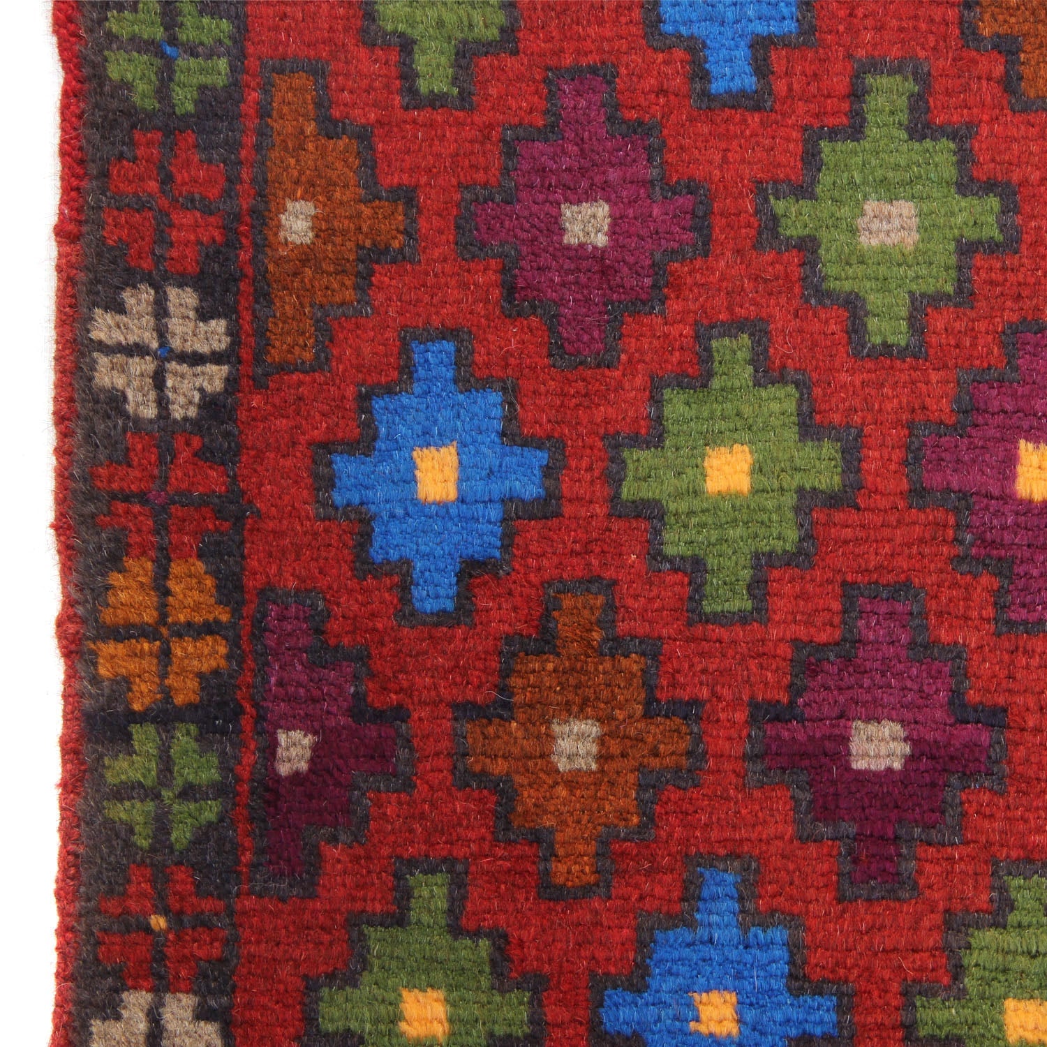 3' X 5' Red Handmade Kohistani Baluchi Afghan Rug Rectangular