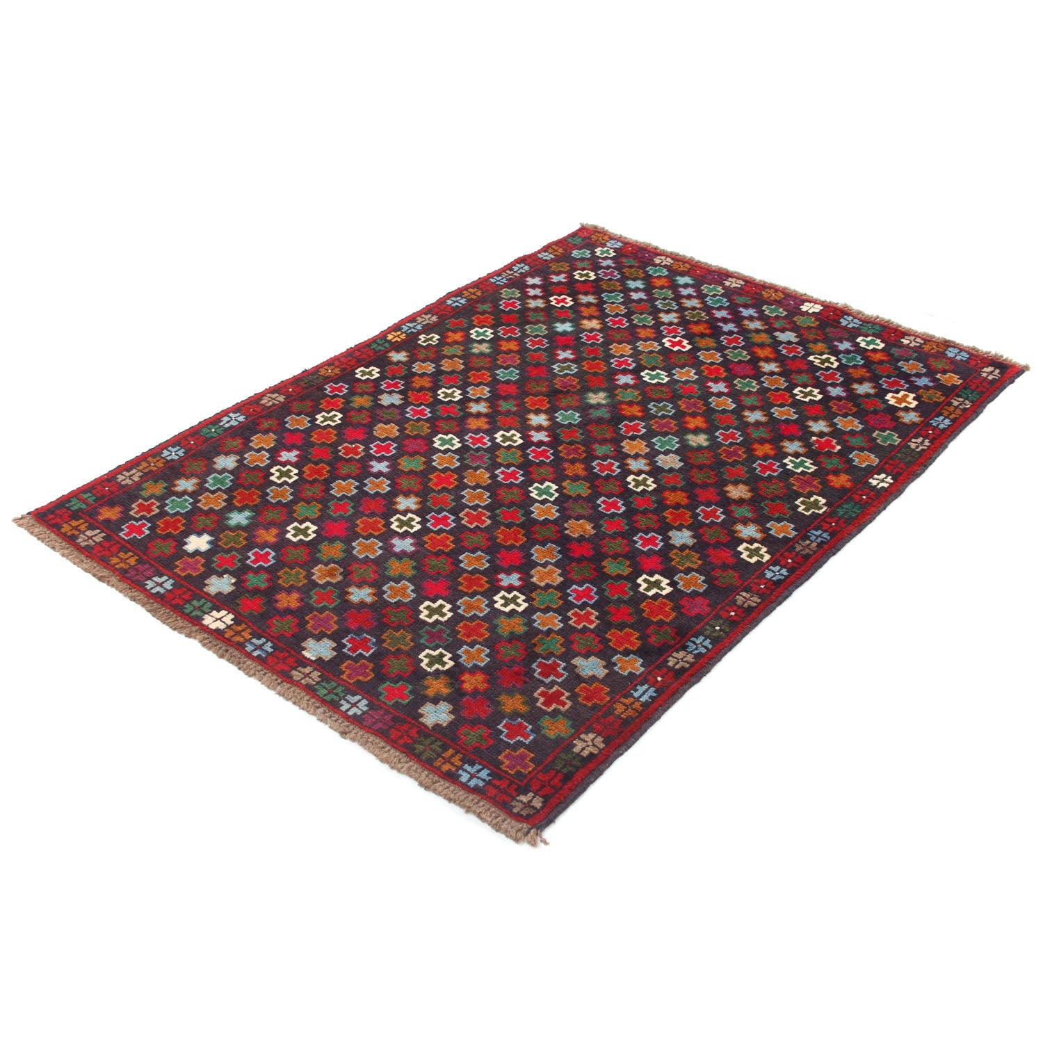 3' X 5' Blue Handmade Kohistani Baluchi Afghan Rug Rectangular