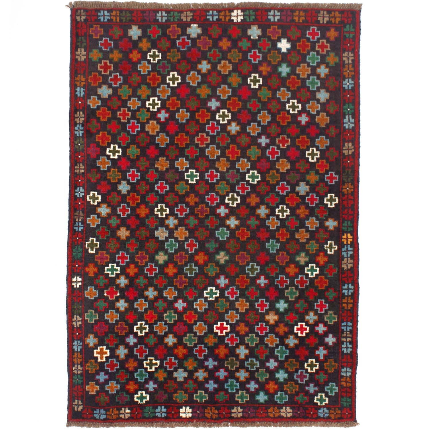 3' X 5' Blue Handmade Kohistani Baluchi Afghan Rug Rectangular