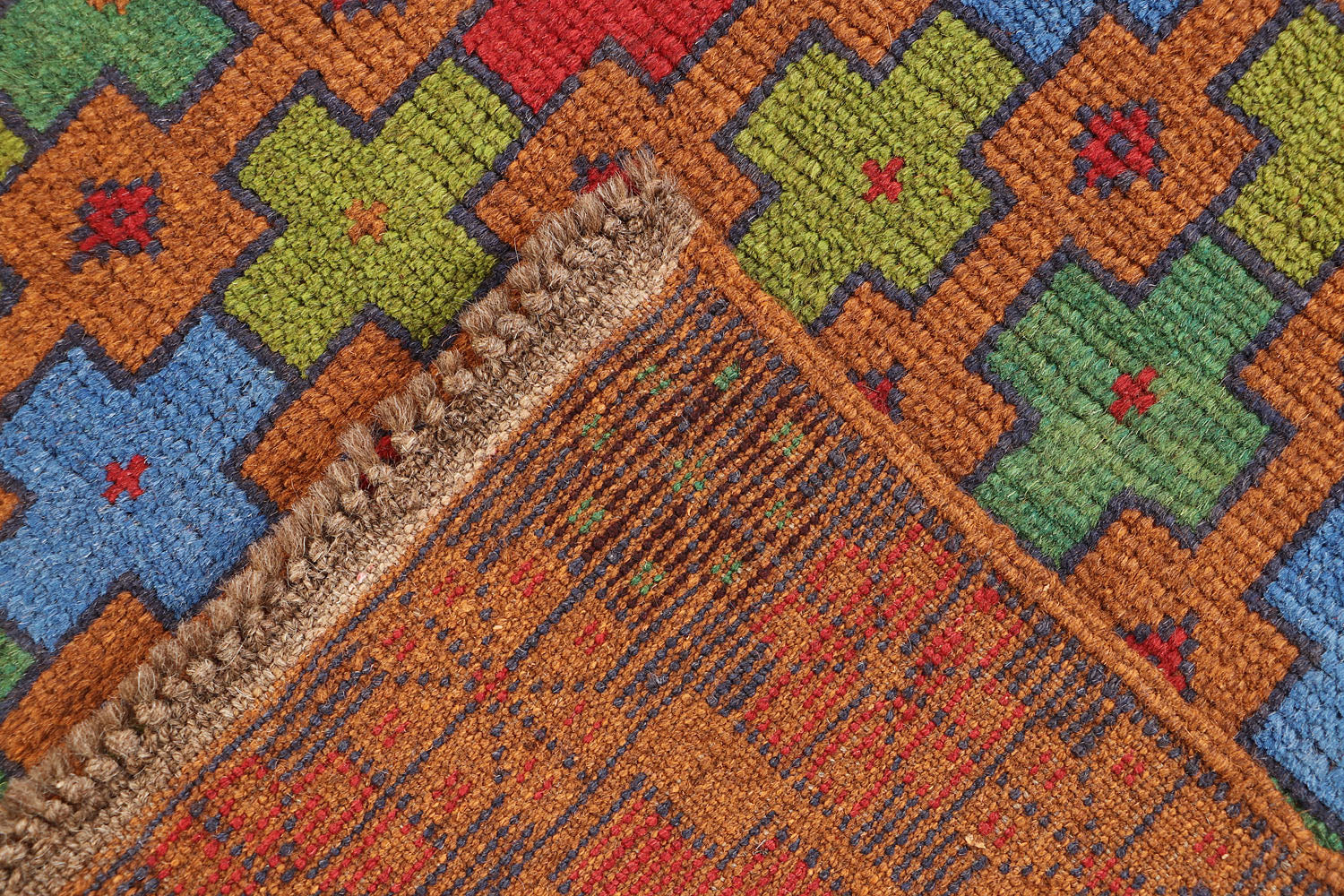 3' X 5' Gold Handmade Kohistani Baluchi Afghan Rug Rectangular