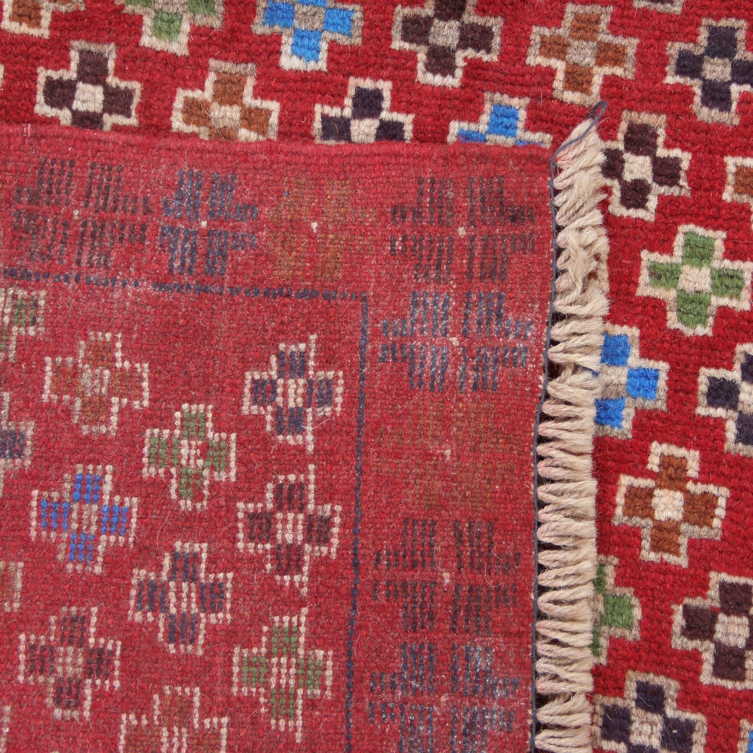 3' X 5' Red Handmade Kohistani Baluchi Afghan Rug Rectangular