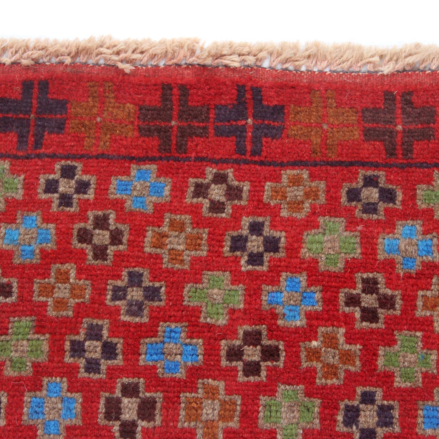 3' X 5' Red Handmade Kohistani Baluchi Afghan Rug Rectangular