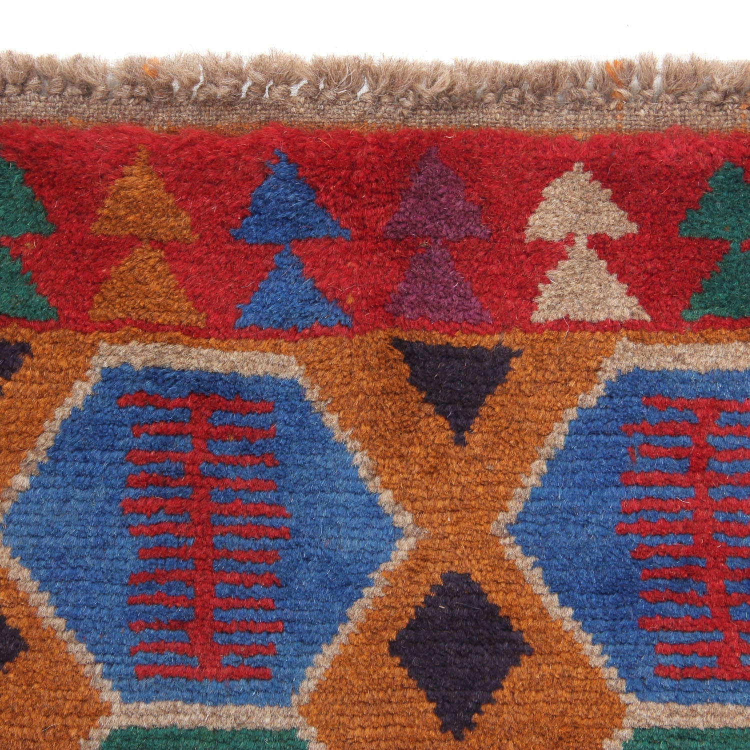 3' X 5' Gold Handmade Kohistani Baluchi Afghan Rug Rectangular