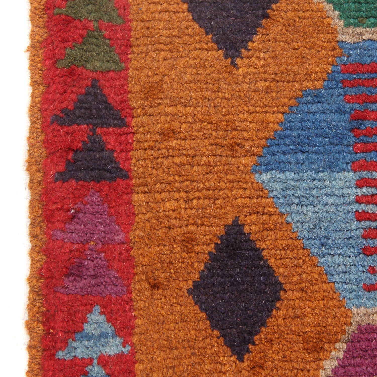 3' X 5' Gold Handmade Kohistani Baluchi Afghan Rug Rectangular