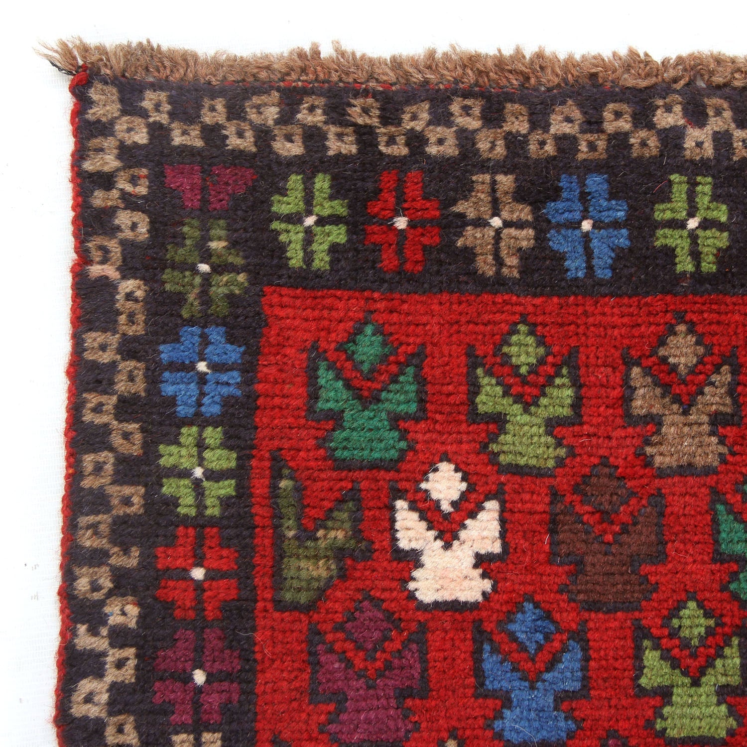 3' x 5' Red Handmade Kohistani Baluchi Afghan Rug Rectangular