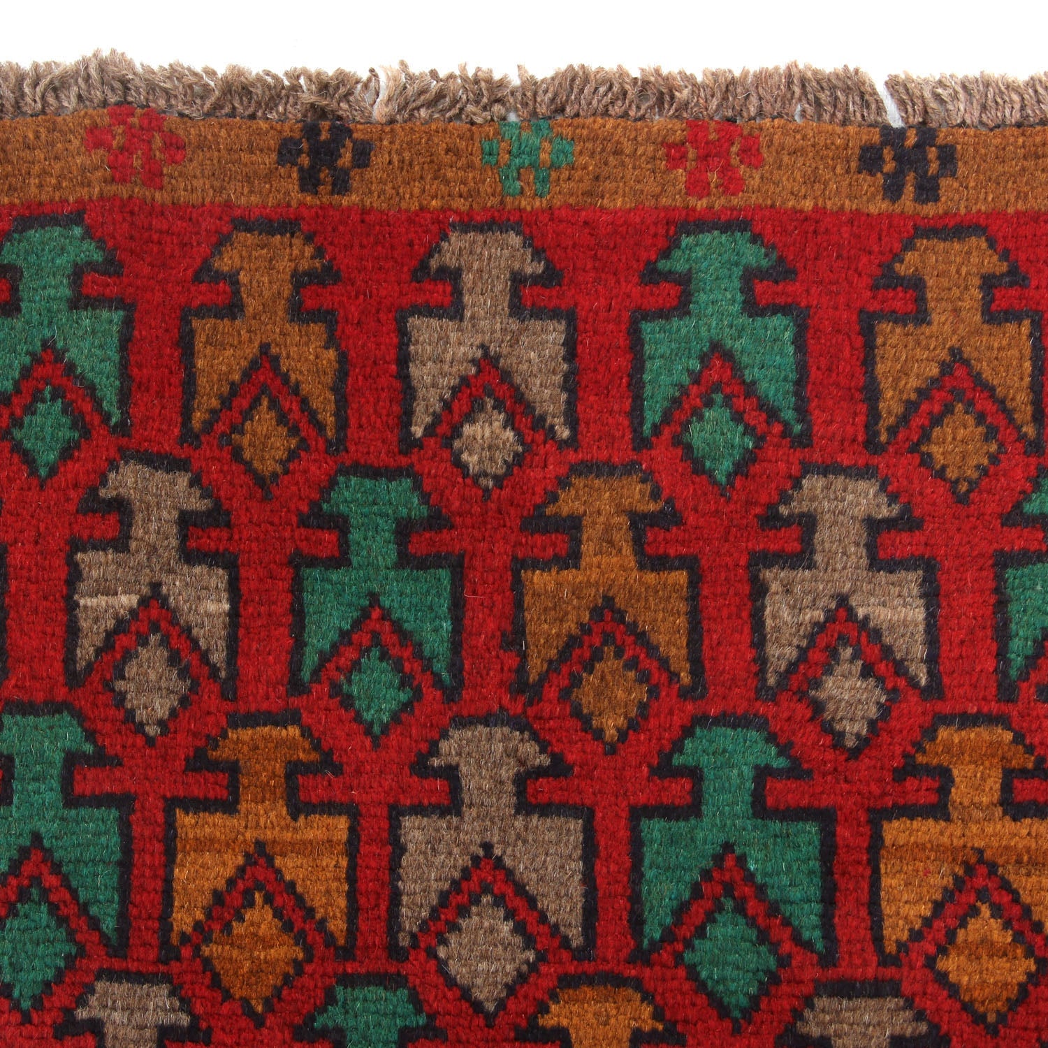 3' X 5' Red Handmade Kohistani Baluchi Afghan Rug Rectangular