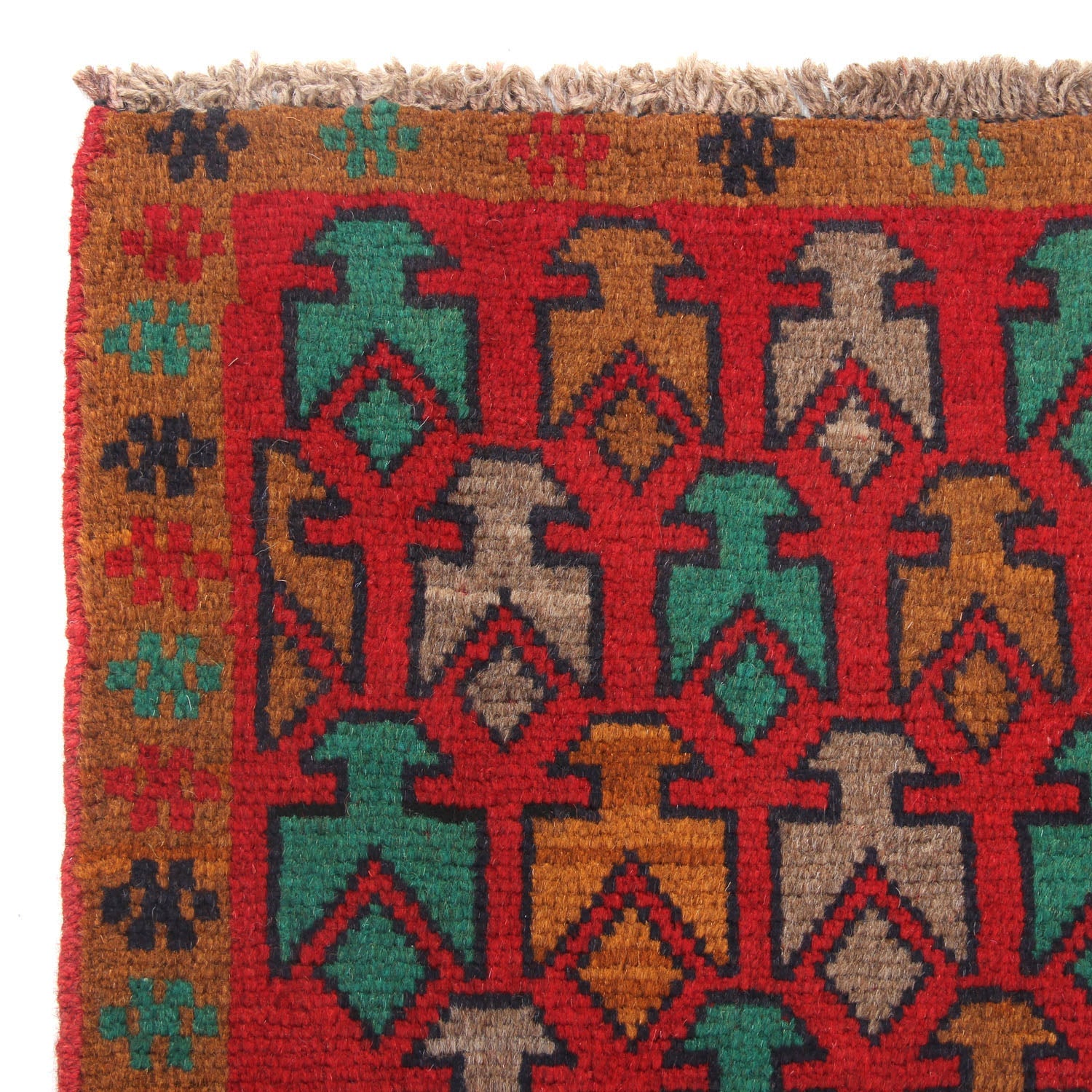 3' X 5' Red Handmade Kohistani Baluchi Afghan Rug Rectangular