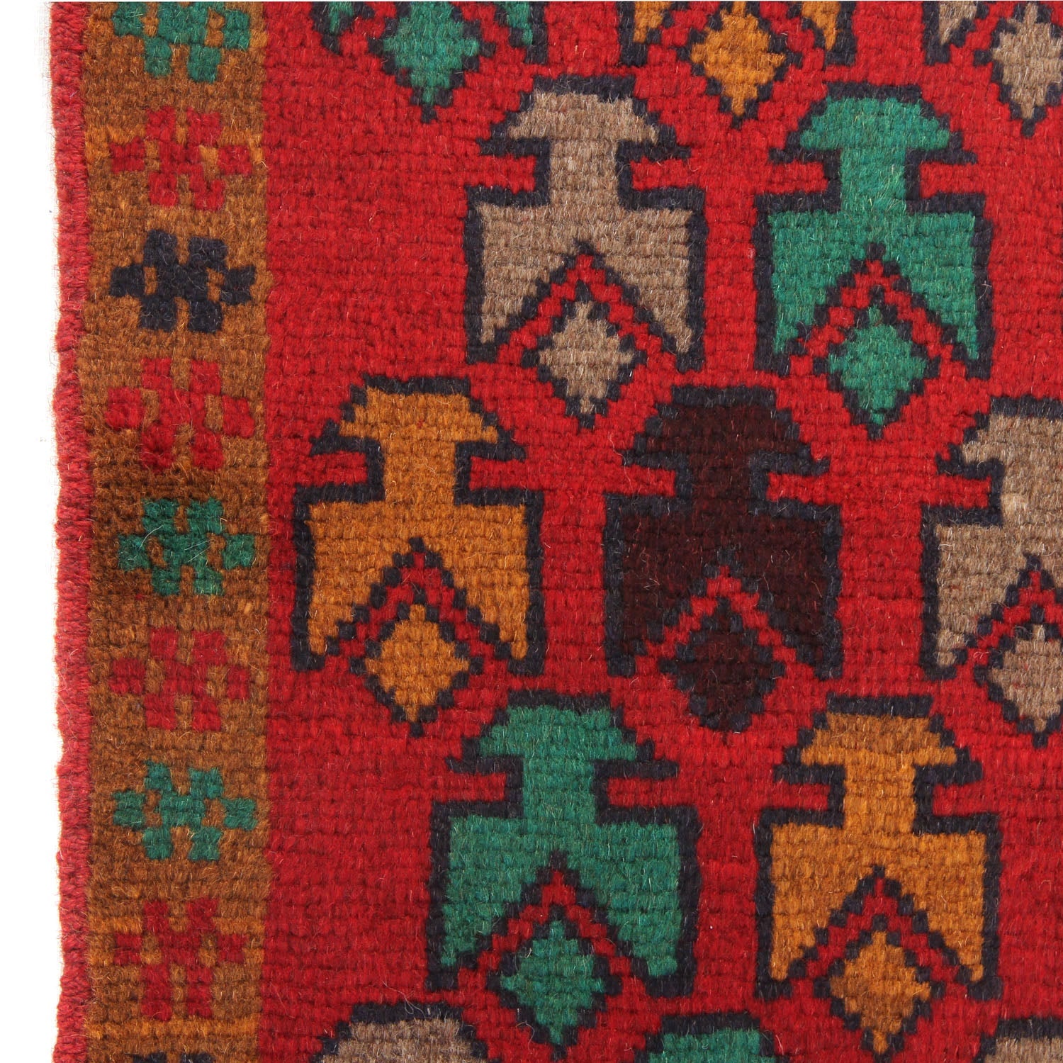 3' X 5' Red Handmade Kohistani Baluchi Afghan Rug Rectangular