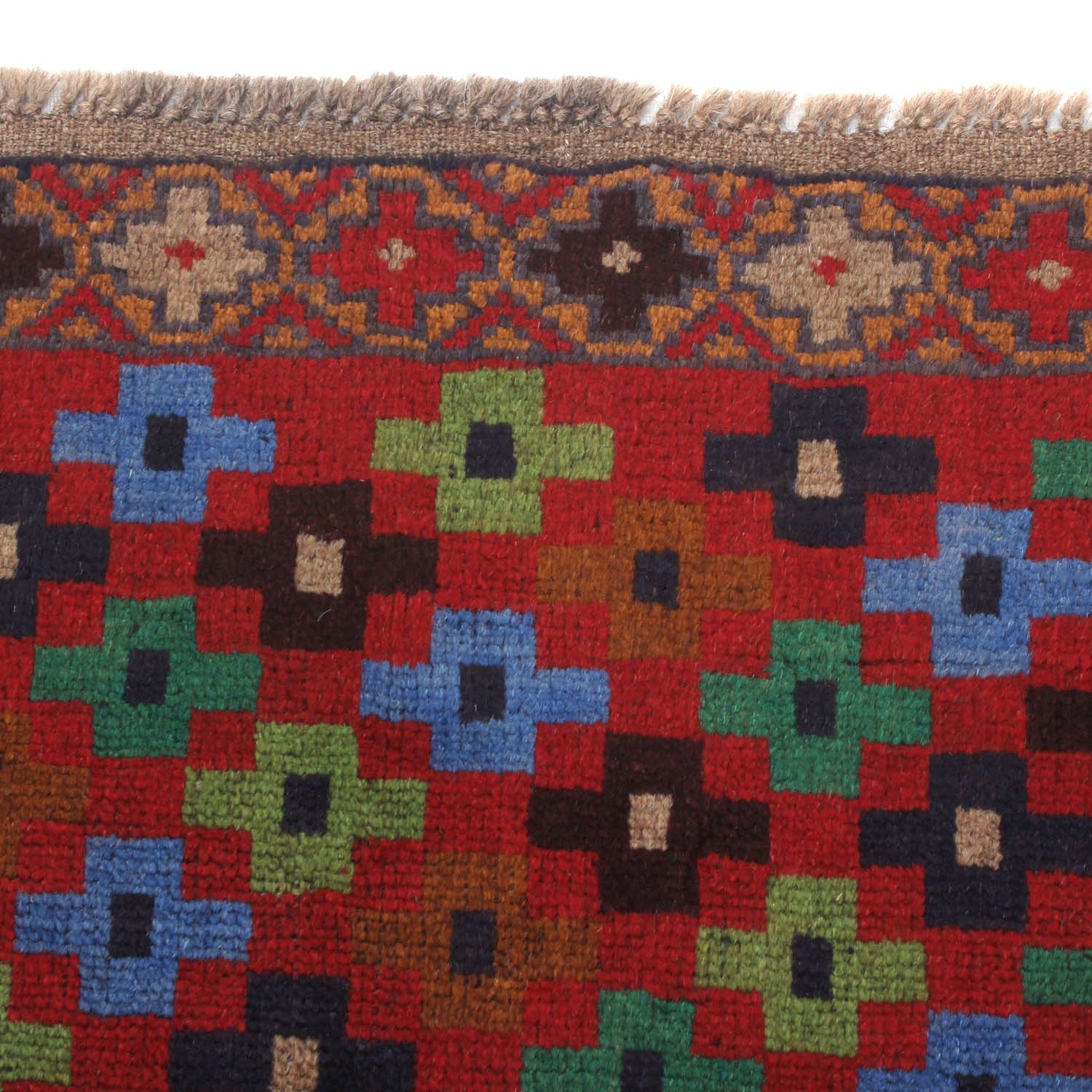 3' X 5' Red Handmade Kohistani Baluchi Afghan Rug Rectangular