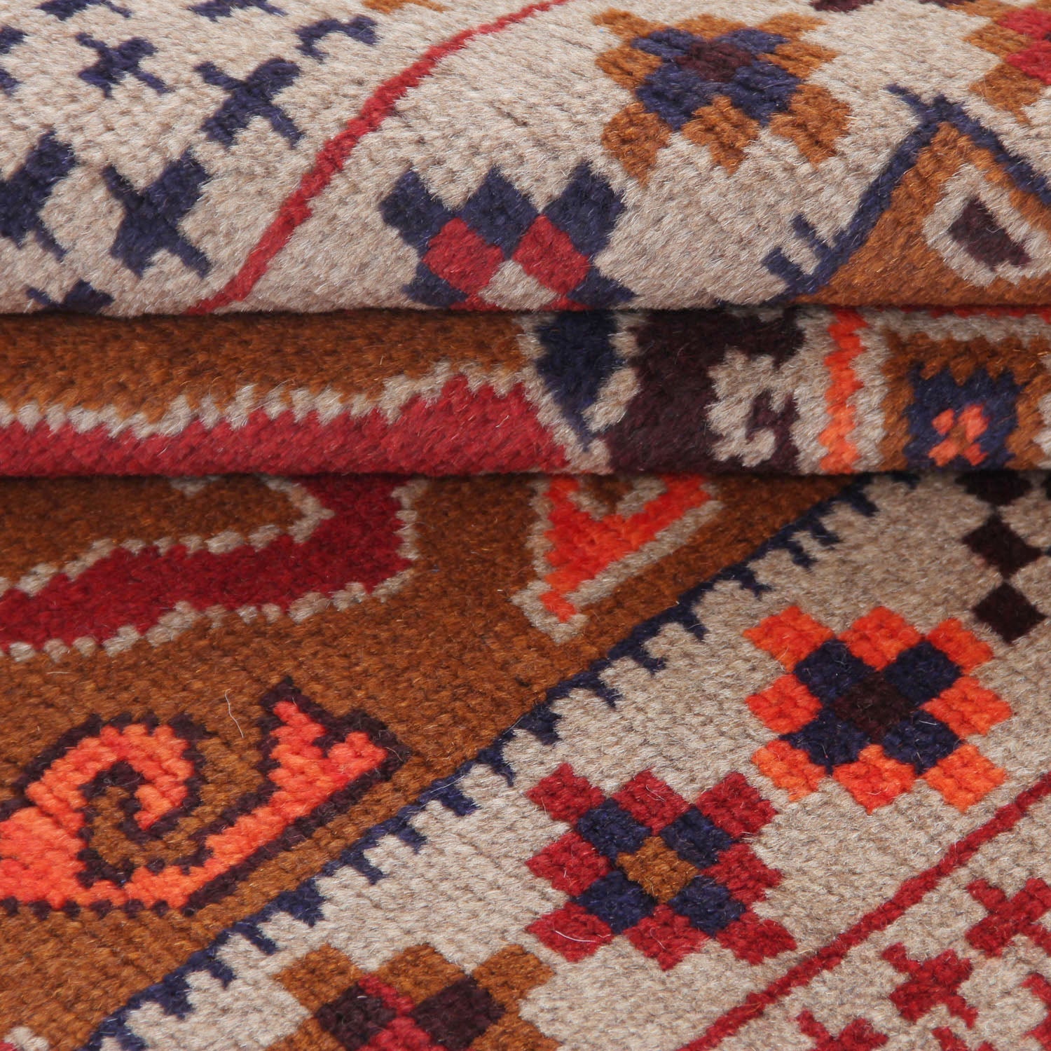3' X 4' Gold Handmade Kohistani Baluchi Afghan Rug Rectangular